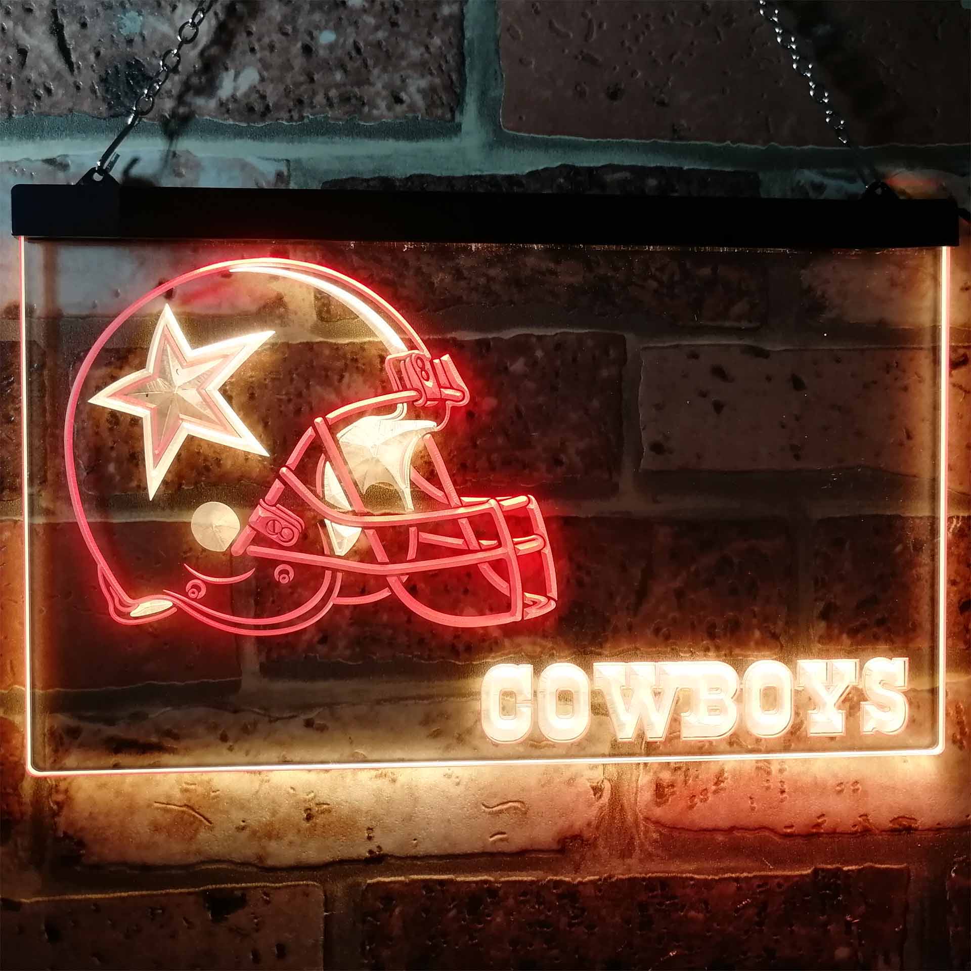 Dallas Cowboys Football Bar Dual Color LED Neon Sign ProLedSign