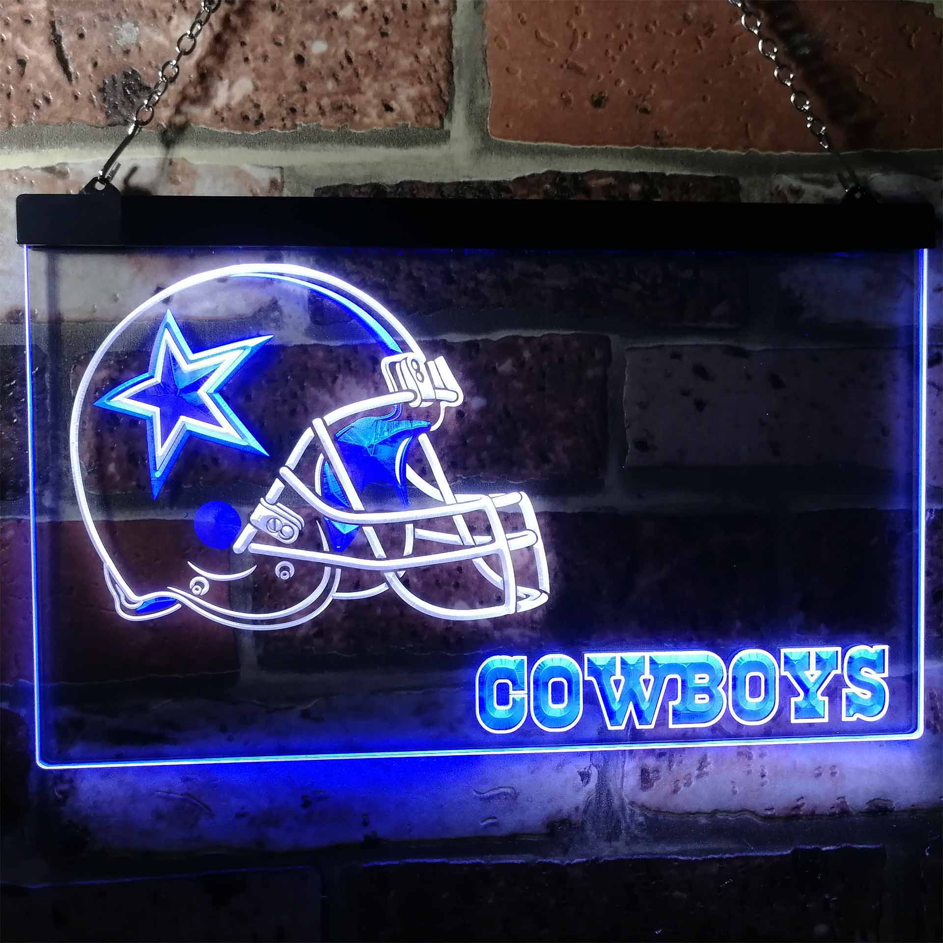 Dallas Cowboys Football Bar Dual Color LED Neon Sign ProLedSign