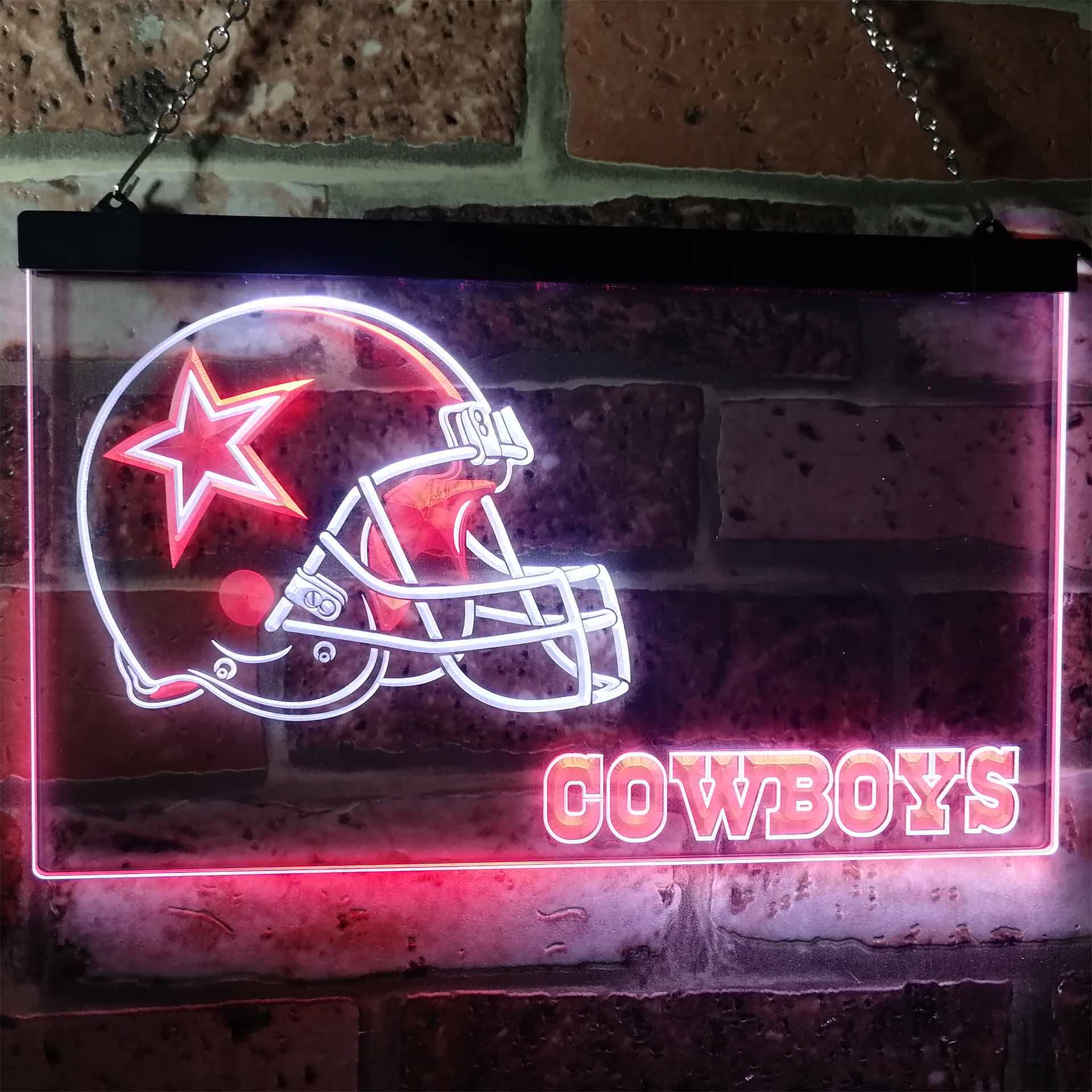 Dallas Cowboys Football Bar Dual Color LED Neon Sign ProLedSign