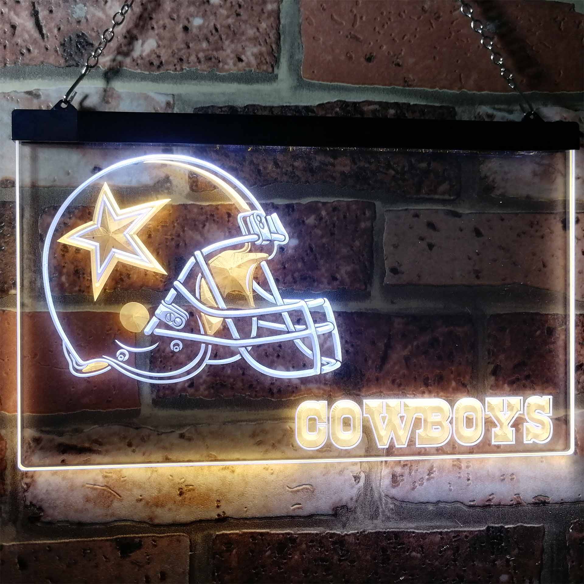 Dallas Cowboys Football Bar Dual Color LED Neon Sign ProLedSign