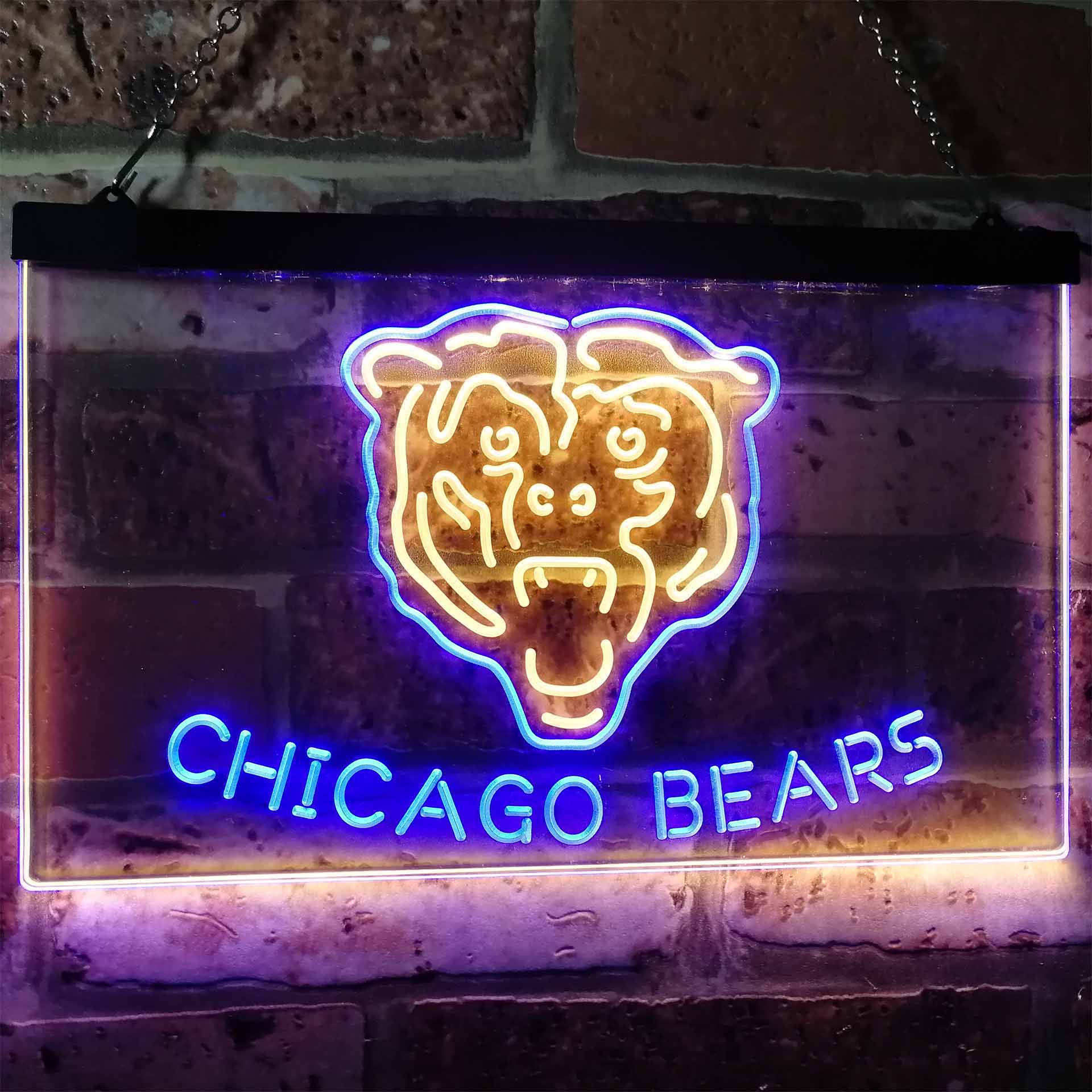 Chicago Bears Football Bar Dual Color LED Neon Sign ProLedSign