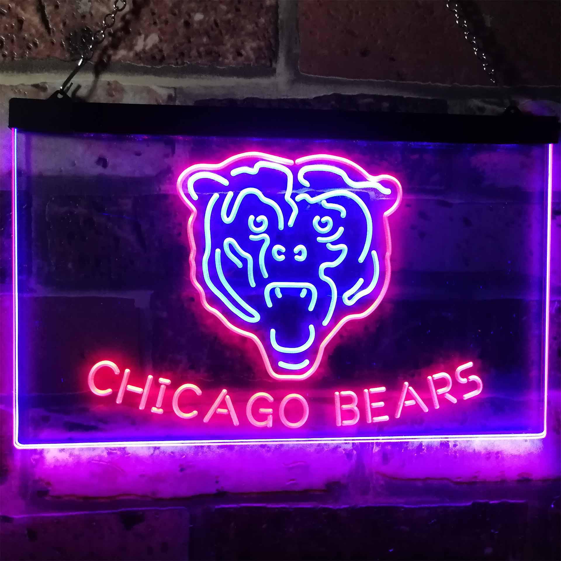 Chicago Bears Football Bar Dual Color LED Neon Sign ProLedSign