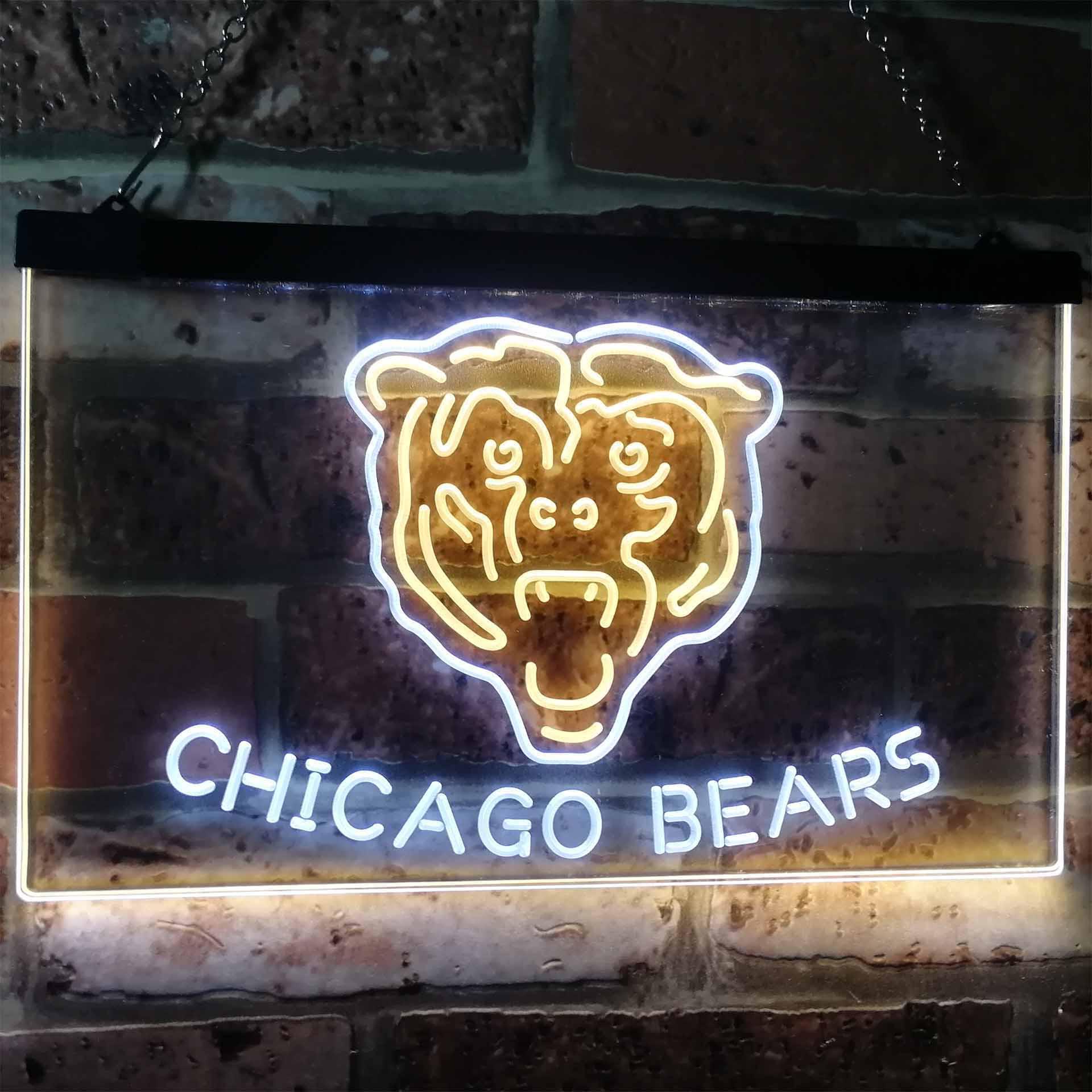 Chicago Bears Football Bar Dual Color LED Neon Sign ProLedSign