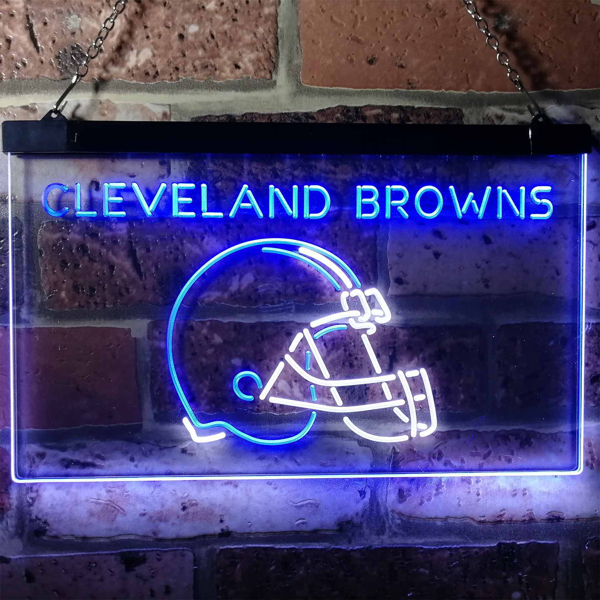 Cleveland Browns Football Bar Dual Color LED Neon Sign ProLedSign