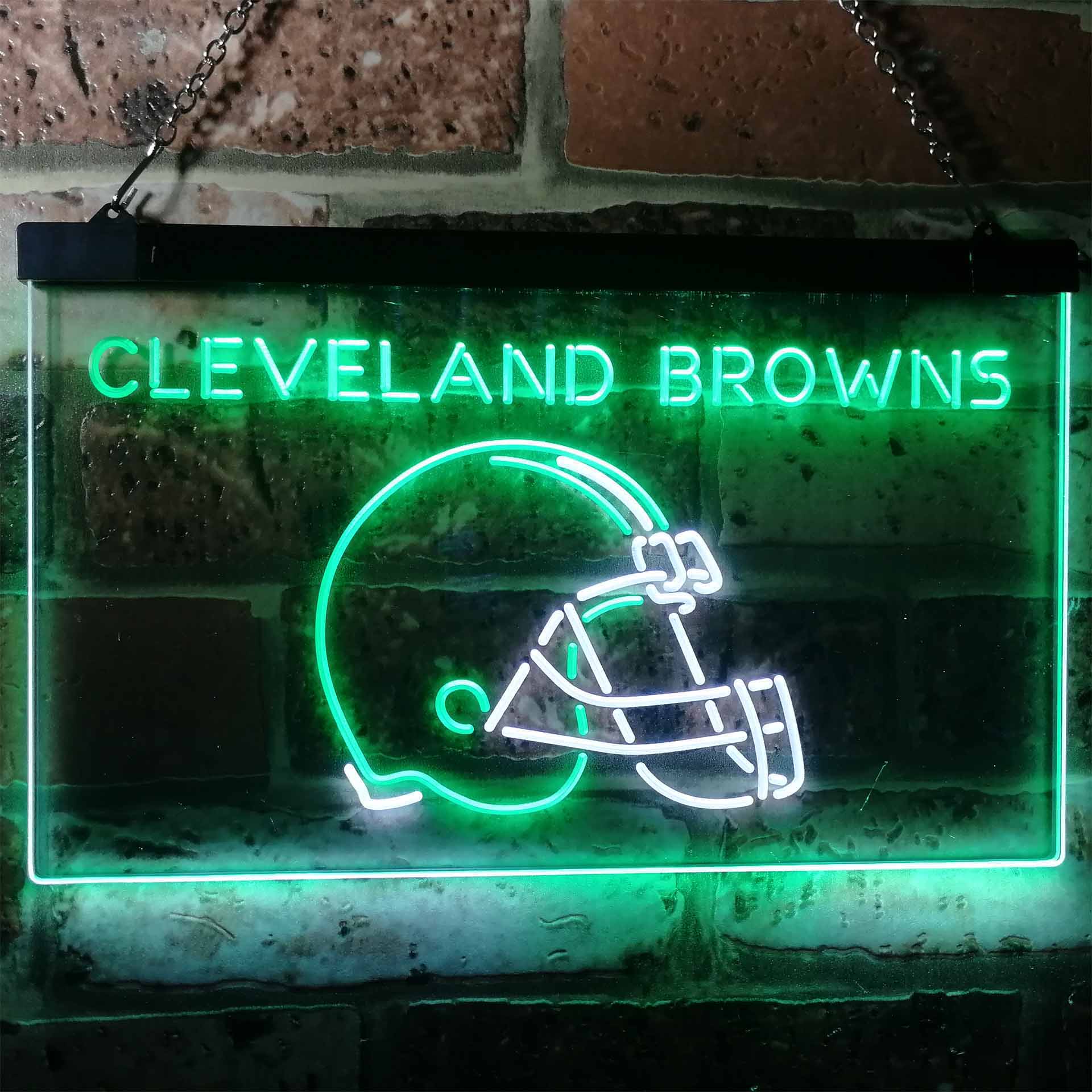 Cleveland Browns Football Bar Dual Color LED Neon Sign ProLedSign