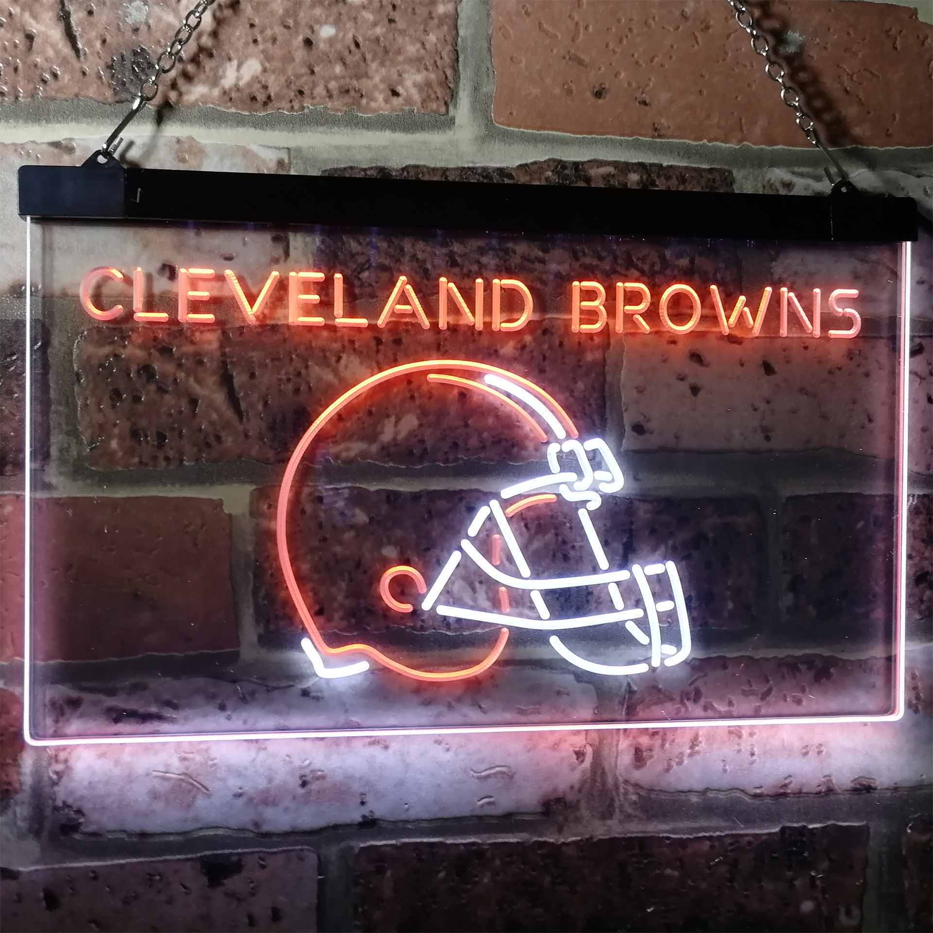 Cleveland Browns Football Bar Dual Color LED Neon Sign ProLedSign