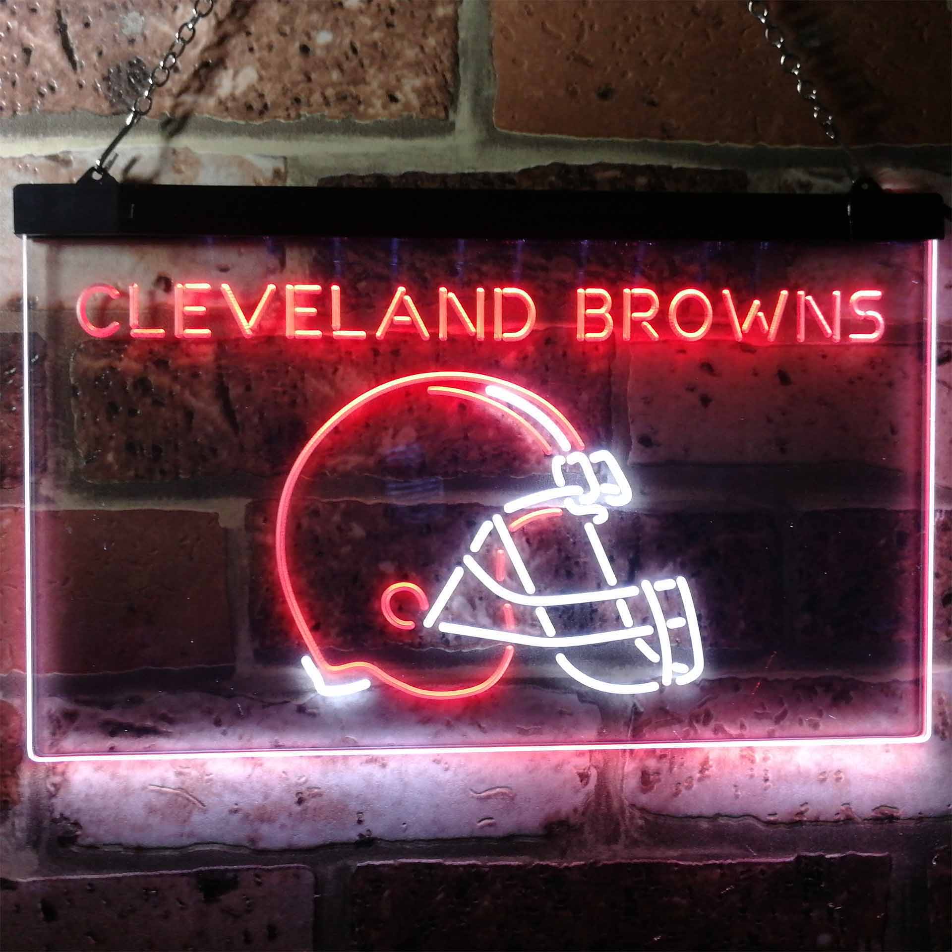 Cleveland Browns Football Bar Dual Color LED Neon Sign ProLedSign