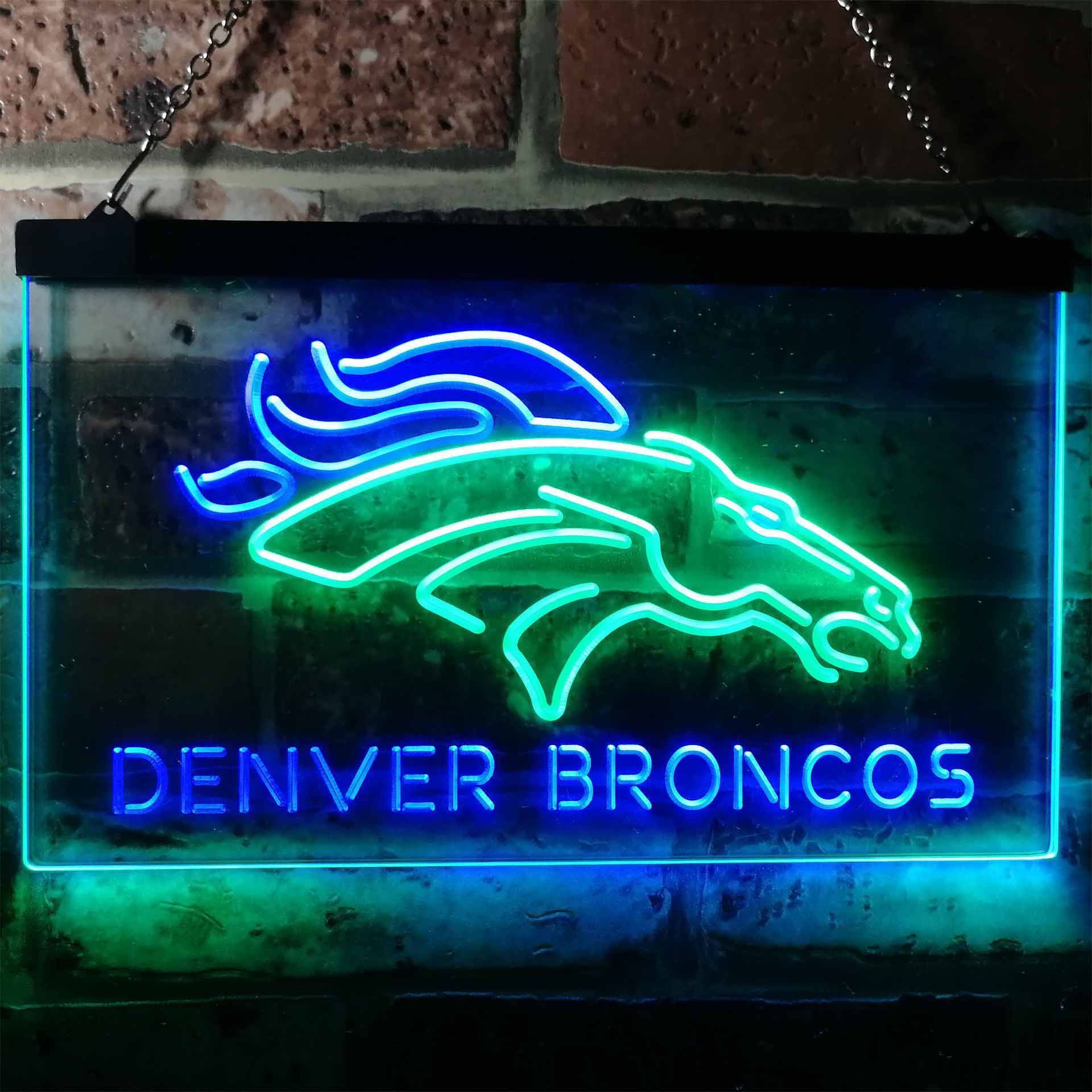 Denver Broncos Football Bar Dual Color LED Neon Sign ProLedSign