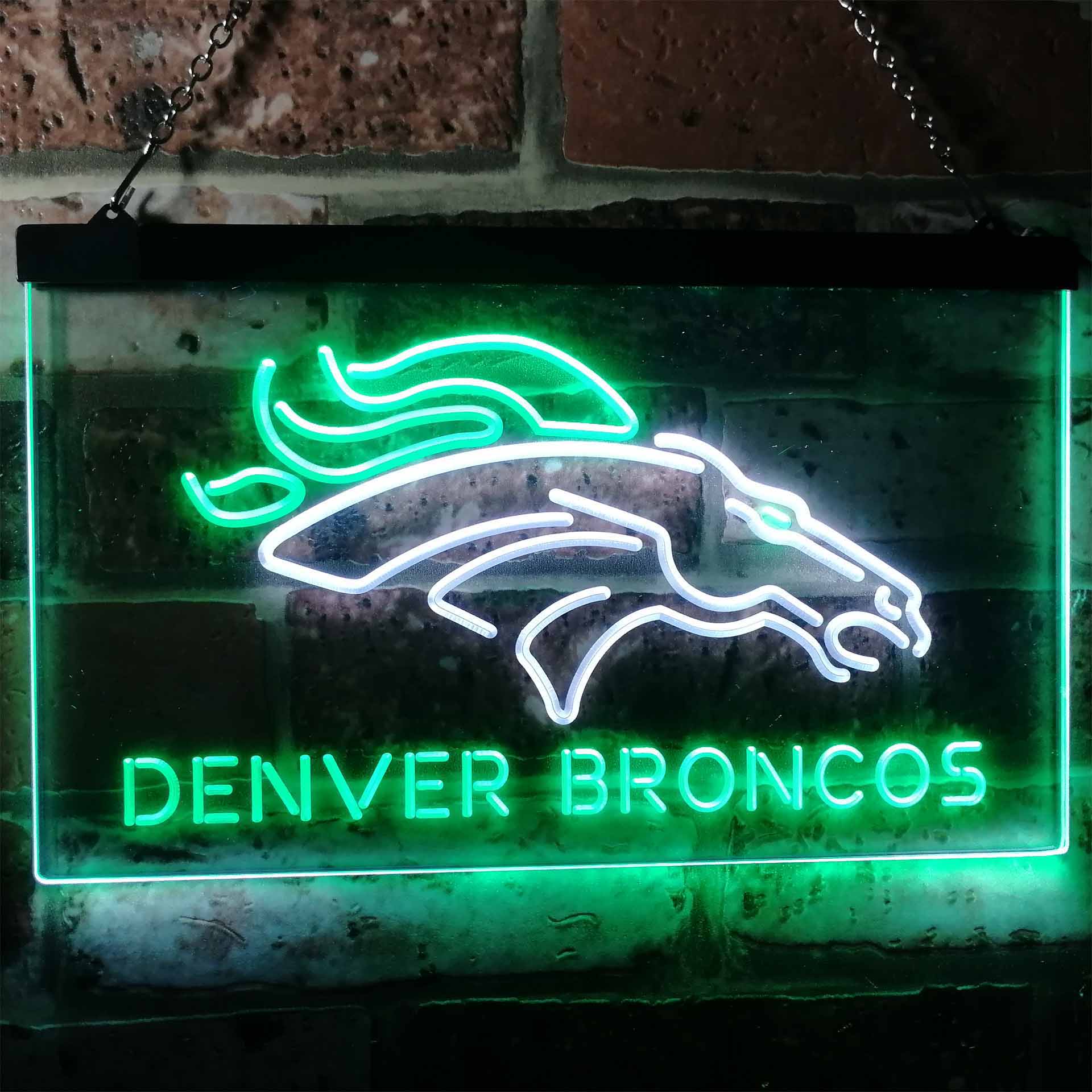 Denver Broncos Football Bar Dual Color LED Neon Sign ProLedSign