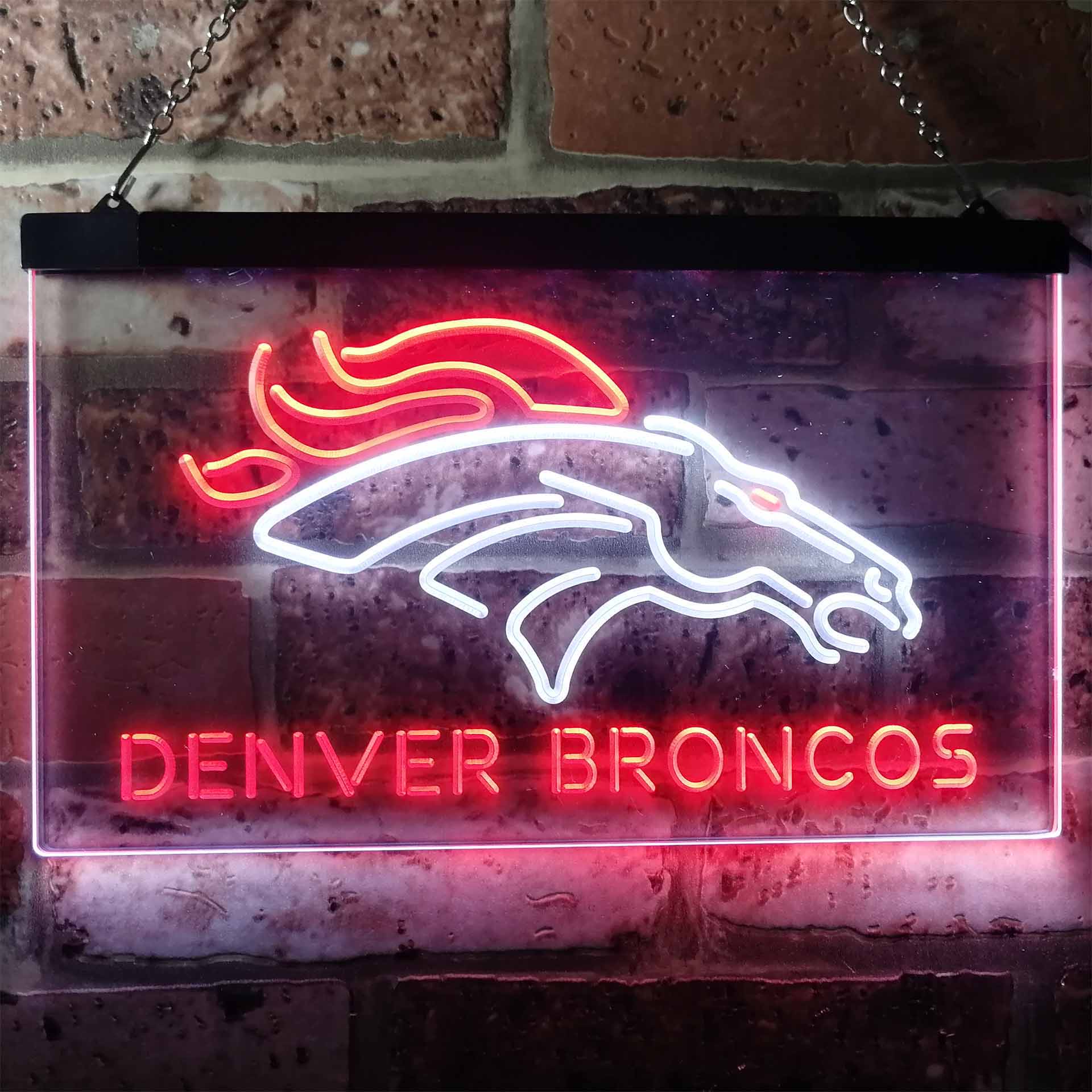 Denver Broncos Football Bar Dual Color LED Neon Sign ProLedSign