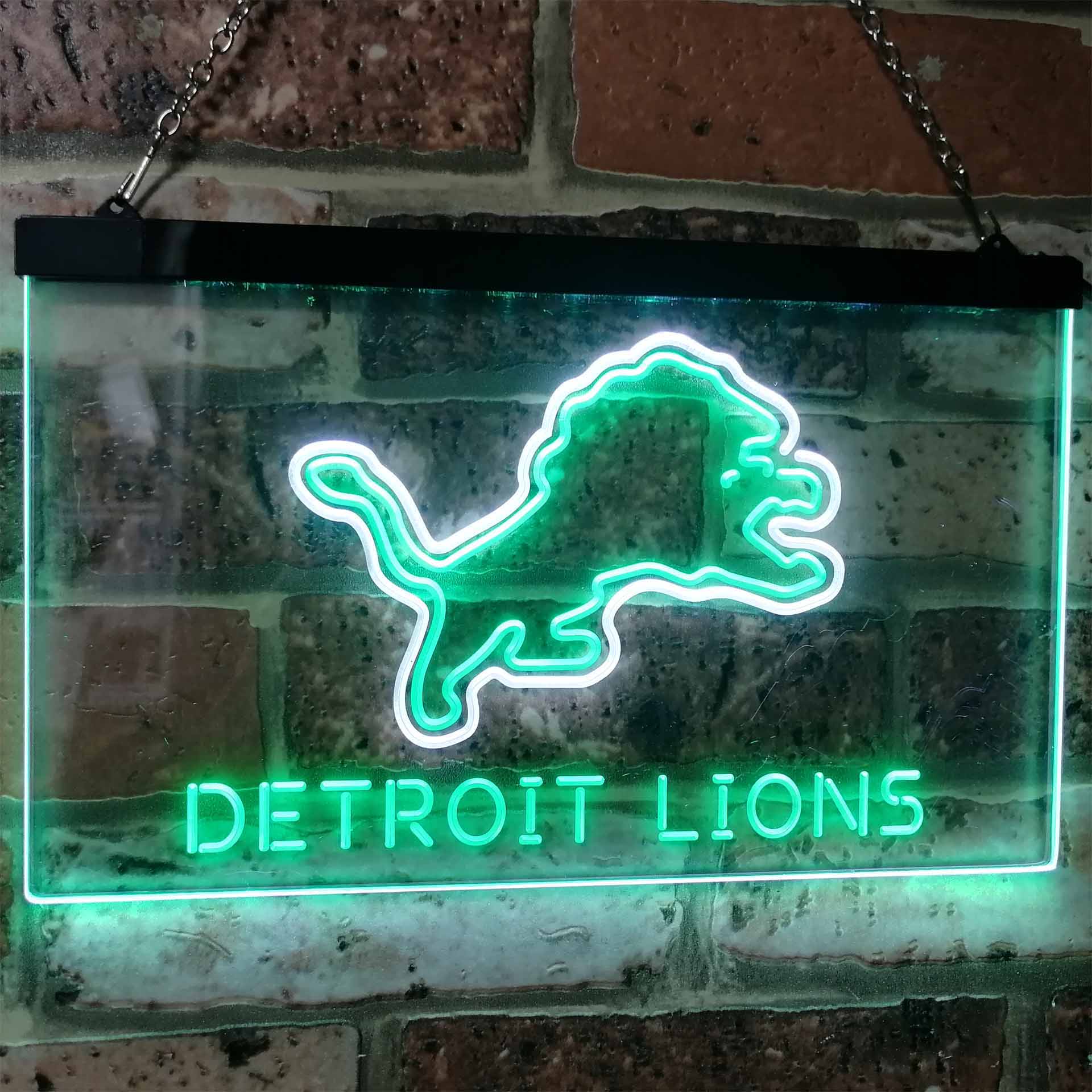 Detroit Lions Football Bar Dual Color LED Light Sign ProLedSign