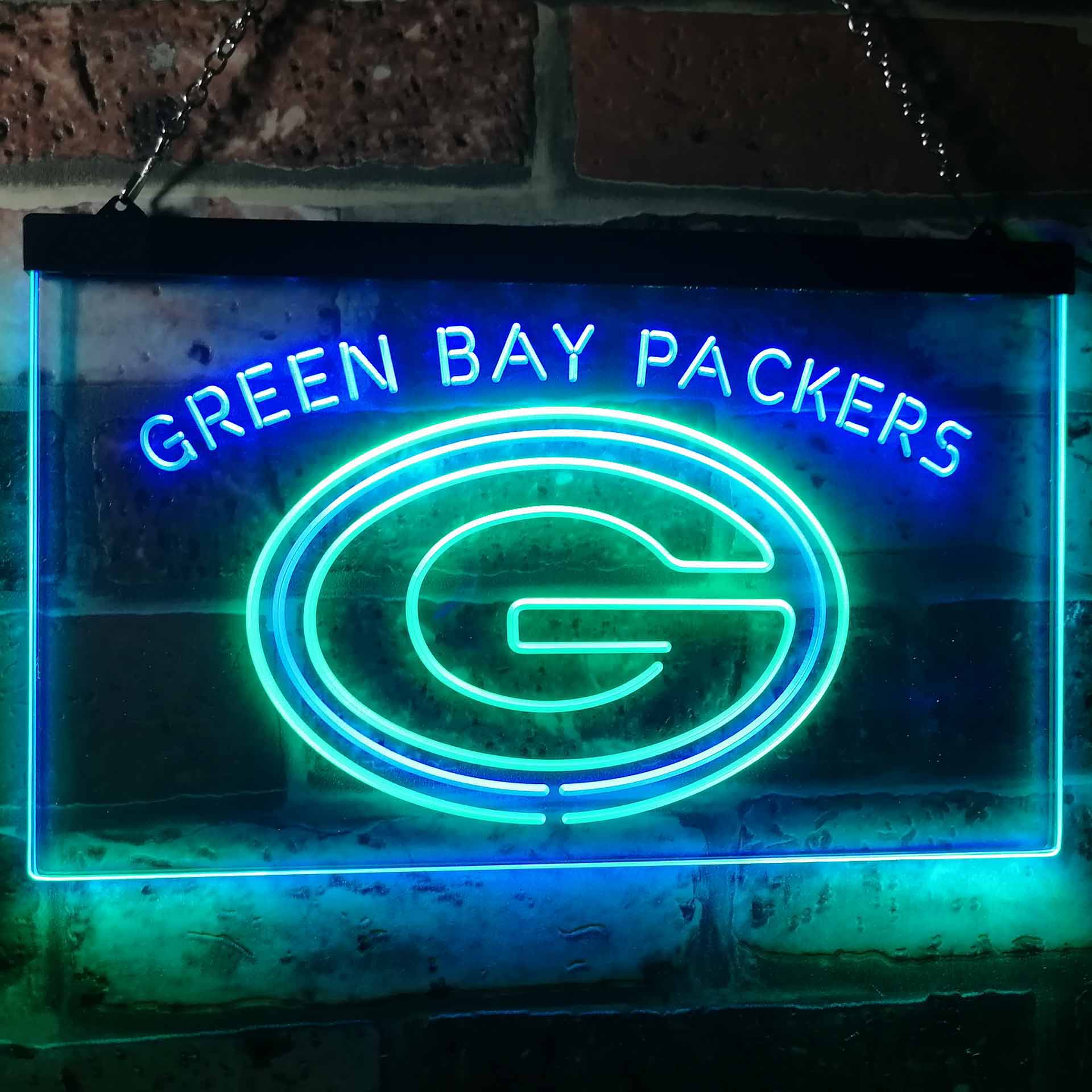 Green Bay Packers Football Bar Decor Dual Color LED Neon Sign ProLedSign