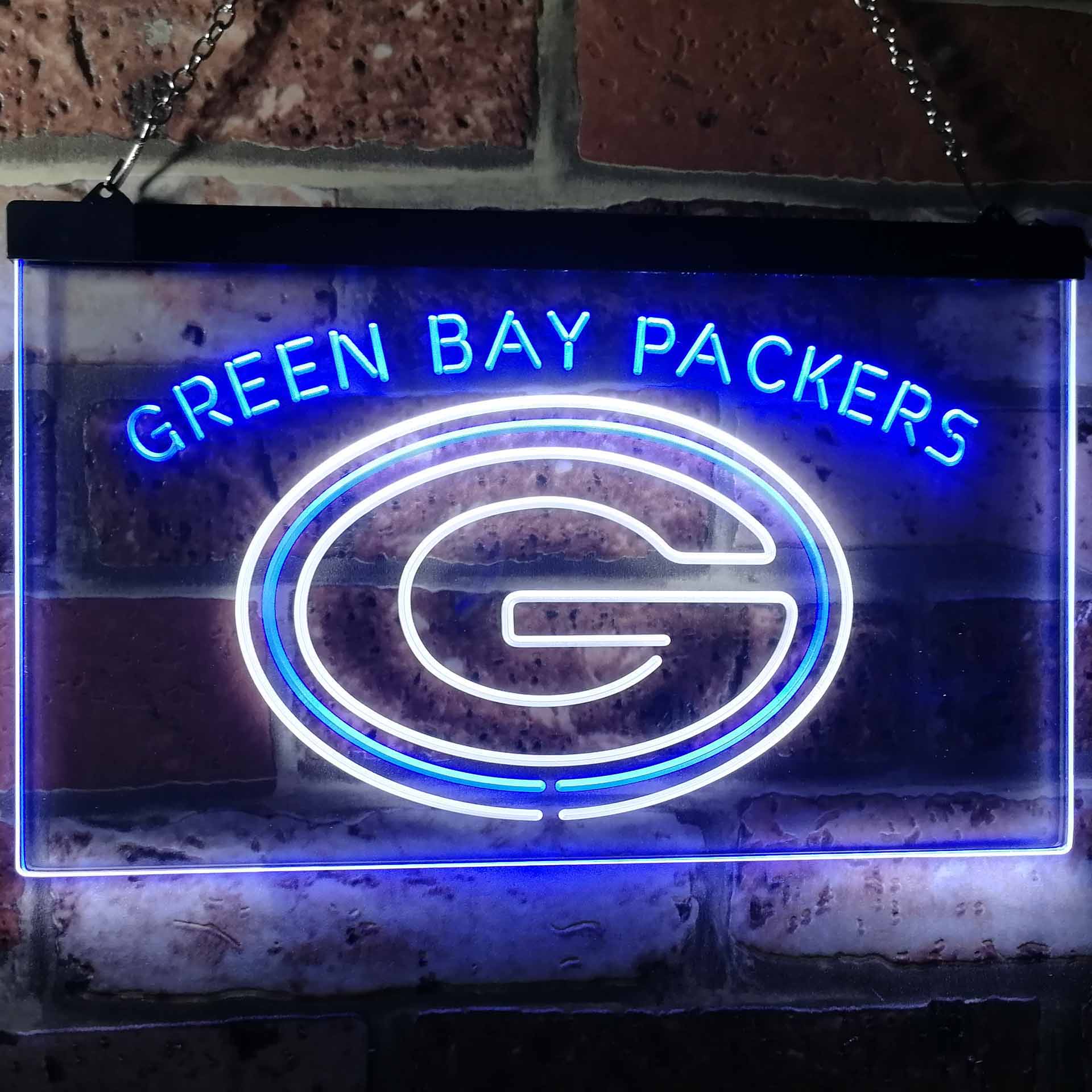 Green Bay Packers Football Bar Decor Dual Color LED Neon Sign ProLedSign