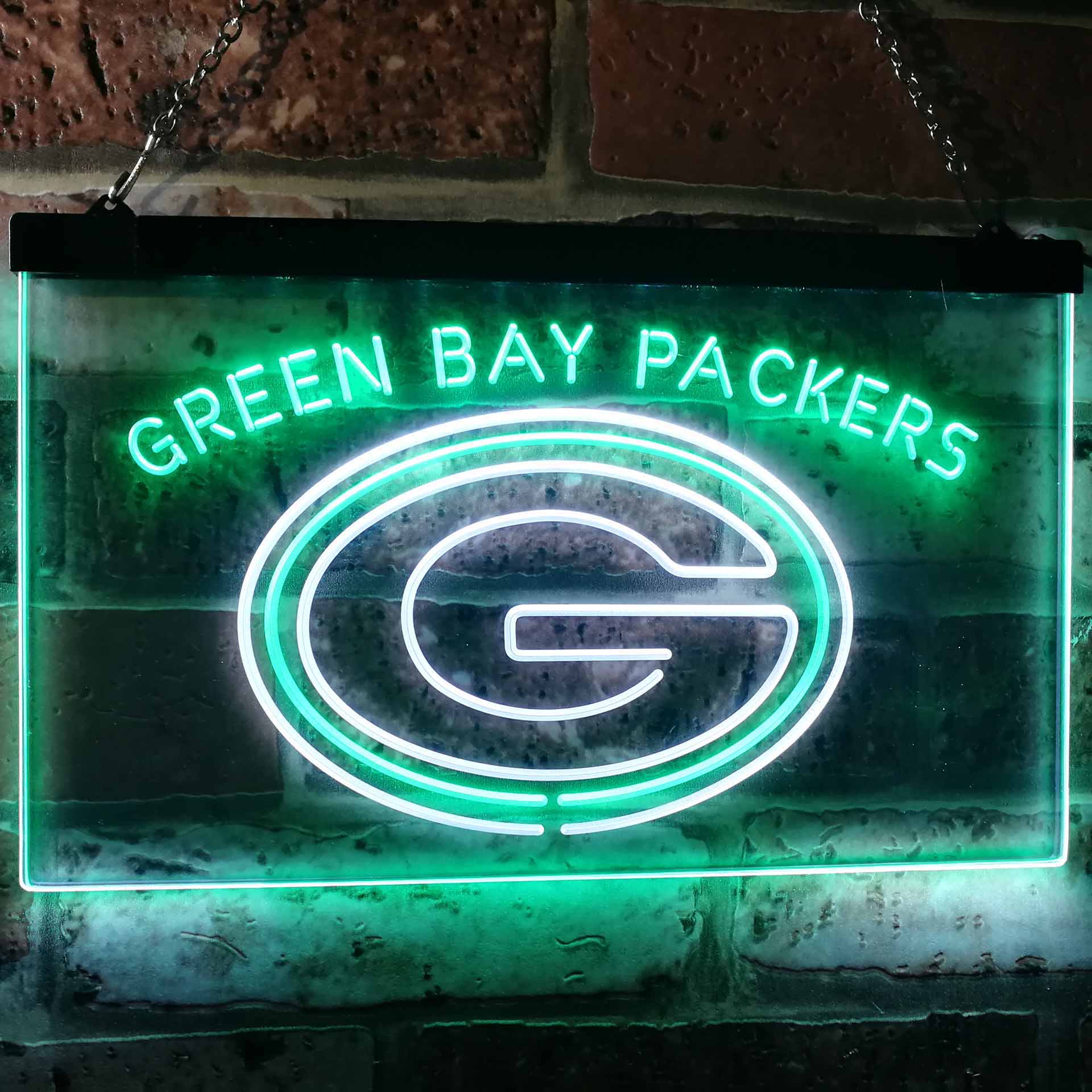 Green Bay Packers Football Bar Decor Dual Color LED Neon Sign ProLedSign