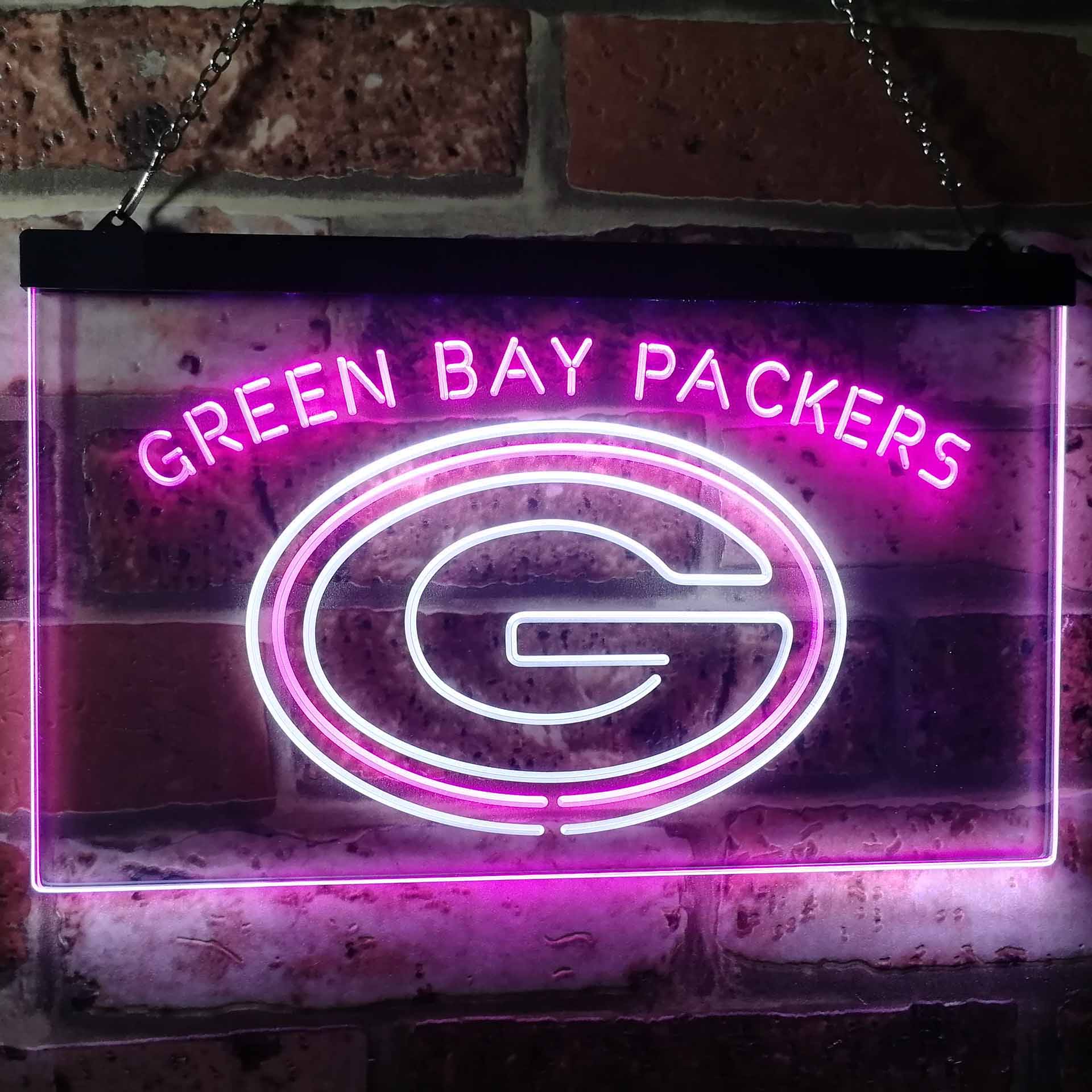 Green Bay Packers Football Bar Decor Dual Color LED Neon Sign ProLedSign