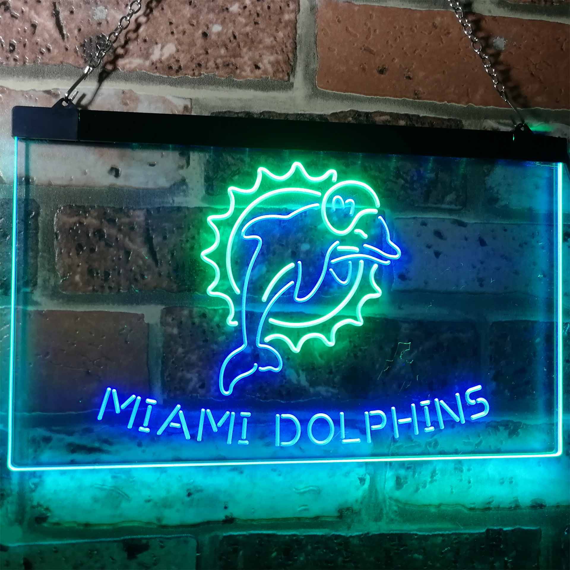 Miami Dolphinsation Football Bar Dual Color LED Neon Sign ProLedSign