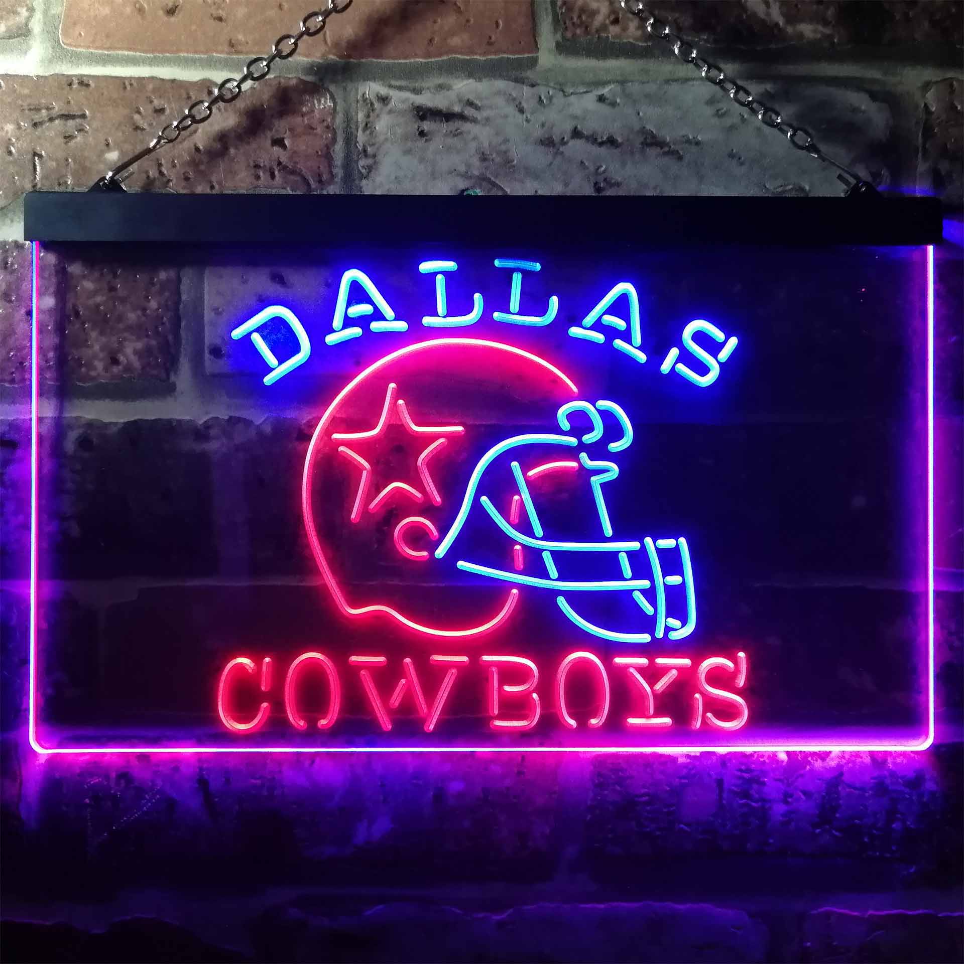 Dallas Cowboys Helmet Dual Color LED Neon Sign ProLedSign