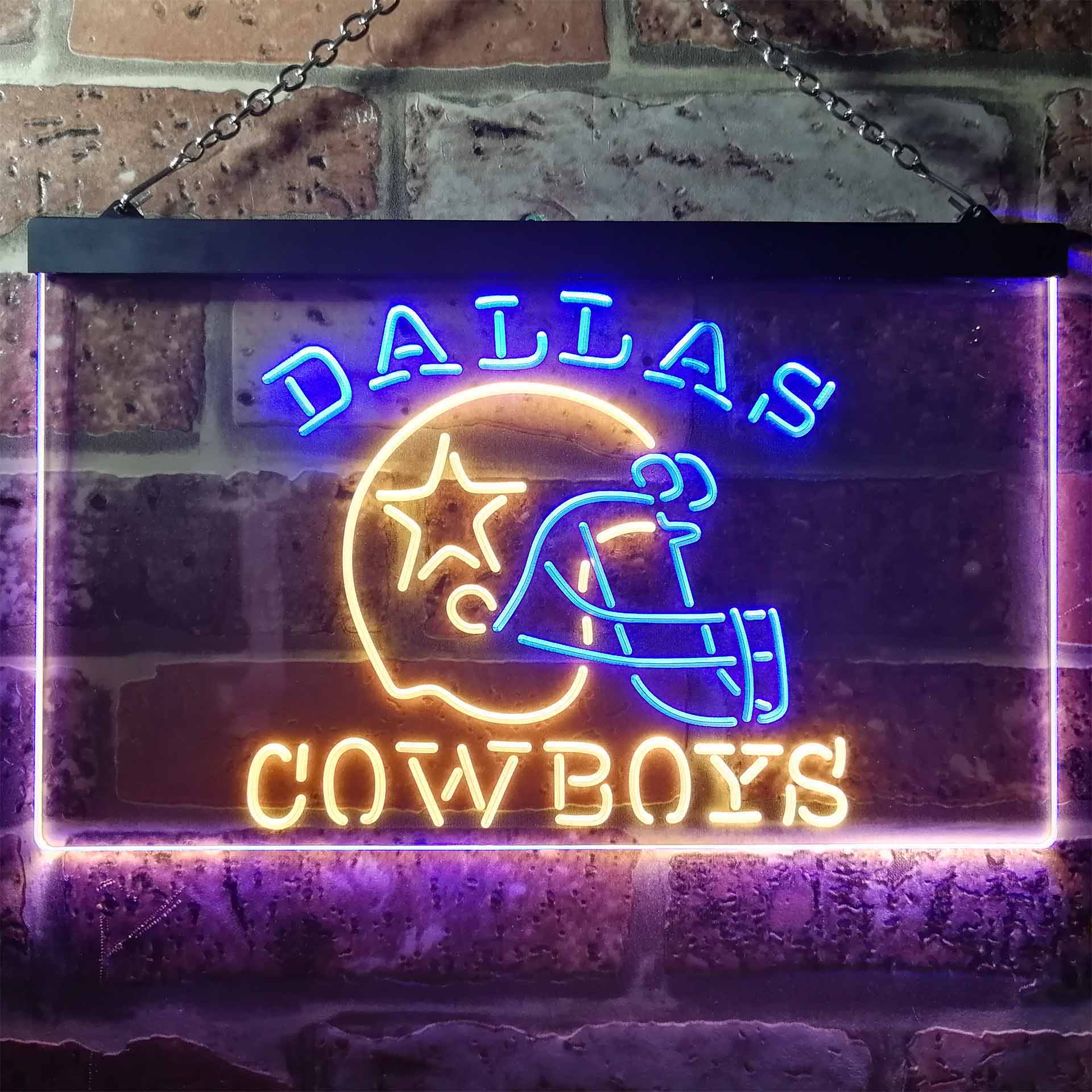 Dallas Cowboys Helmet Dual Color LED Neon Sign ProLedSign