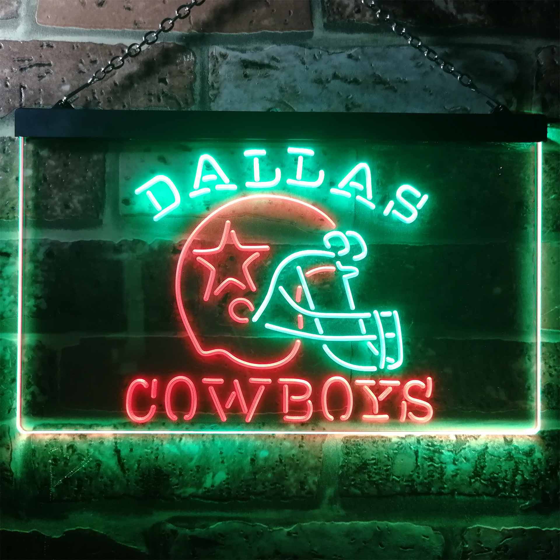 Dallas Cowboys Helmet Dual Color LED Neon Sign ProLedSign