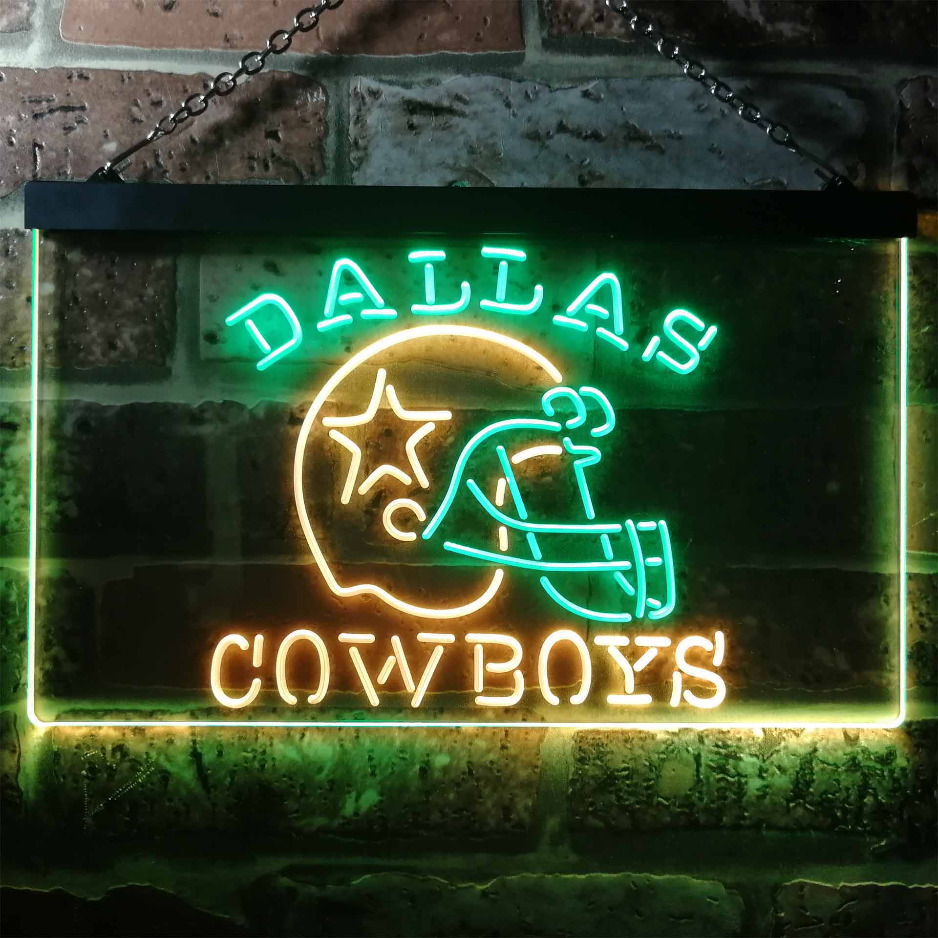 Dallas Cowboys Helmet Dual Color LED Neon Sign ProLedSign