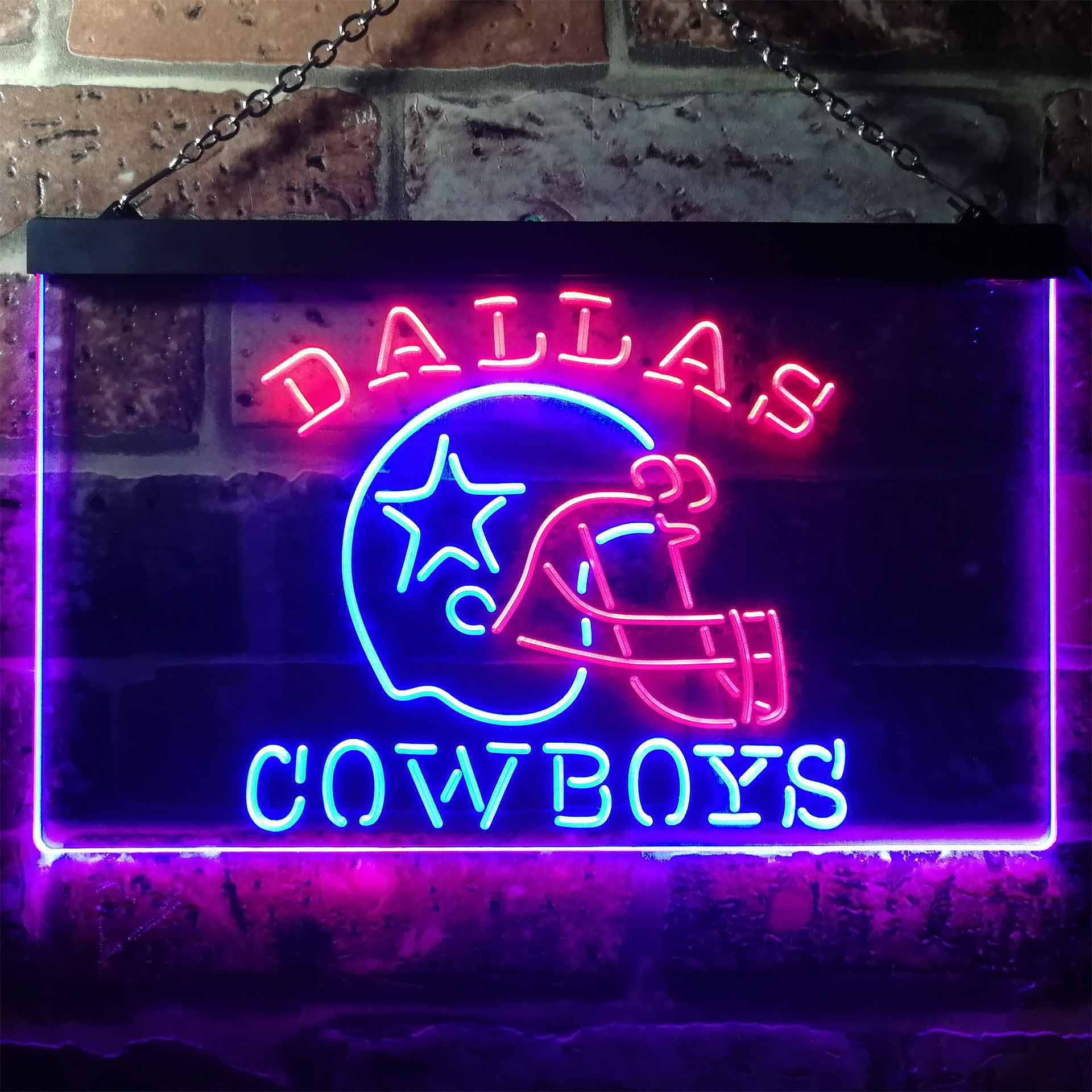 Dallas Cowboys Helmet Dual Color LED Neon Sign ProLedSign