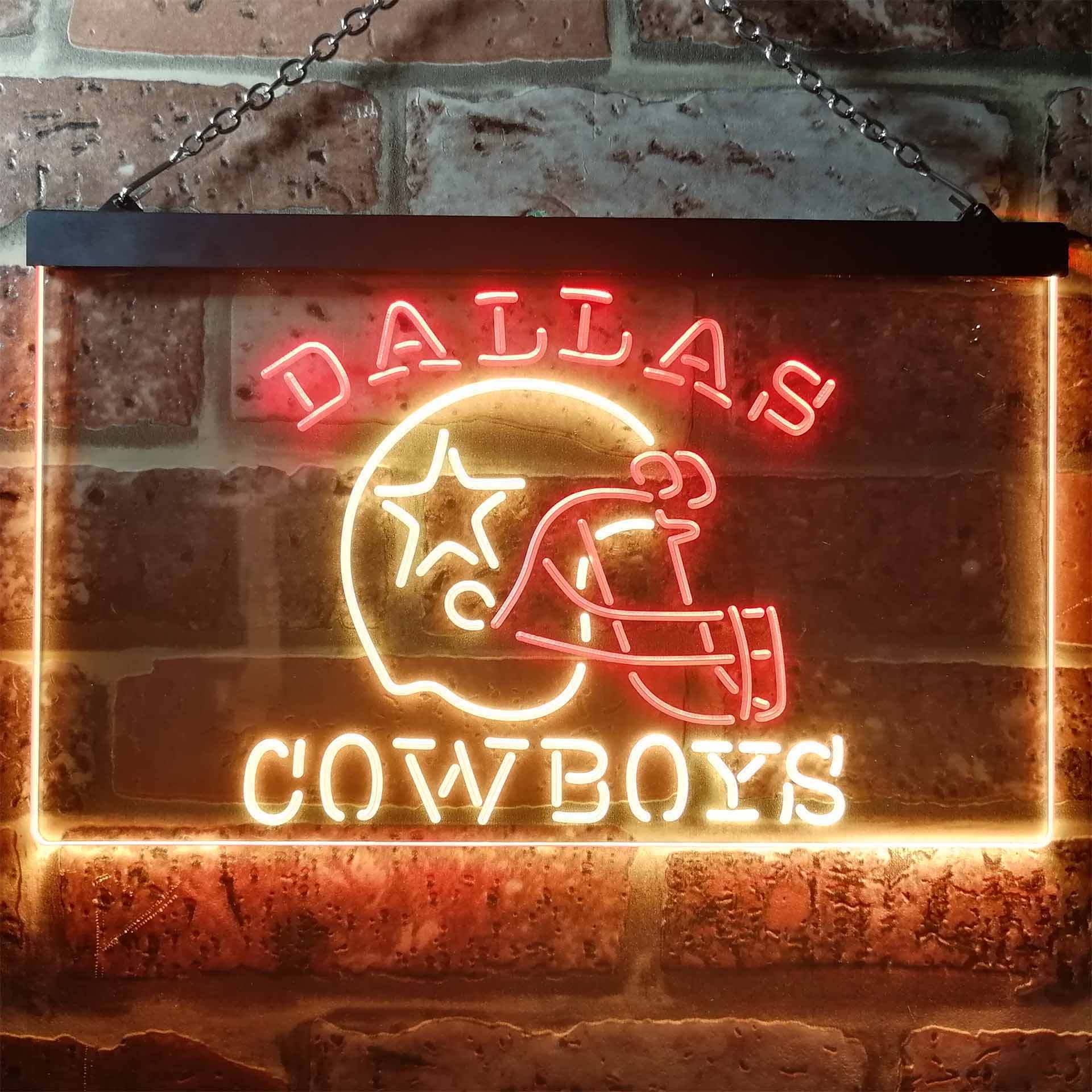 Dallas Cowboys Helmet Dual Color LED Neon Sign ProLedSign