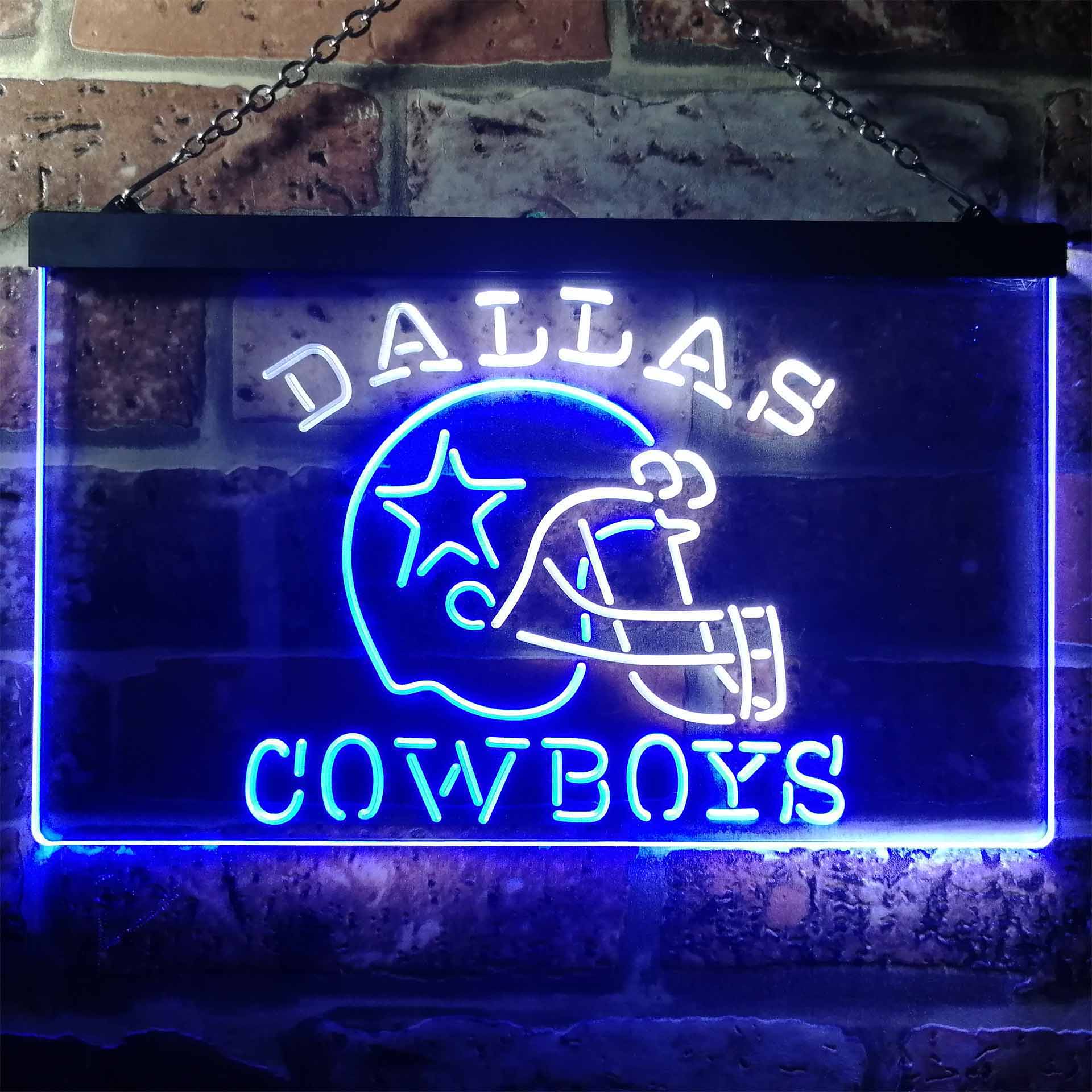 Dallas Cowboys Helmet Dual Color LED Neon Sign ProLedSign