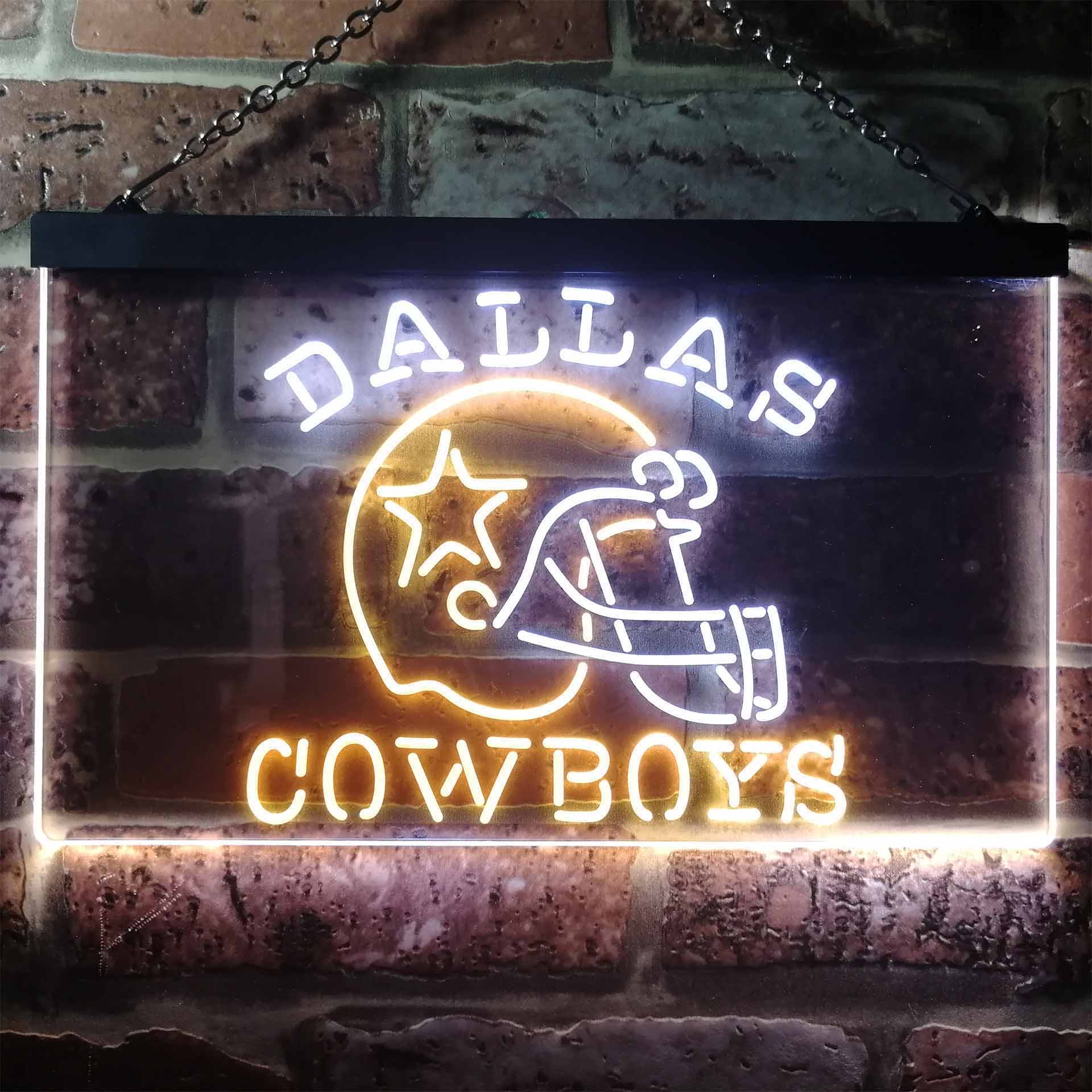 Dallas Cowboys Helmet Dual Color LED Neon Sign ProLedSign