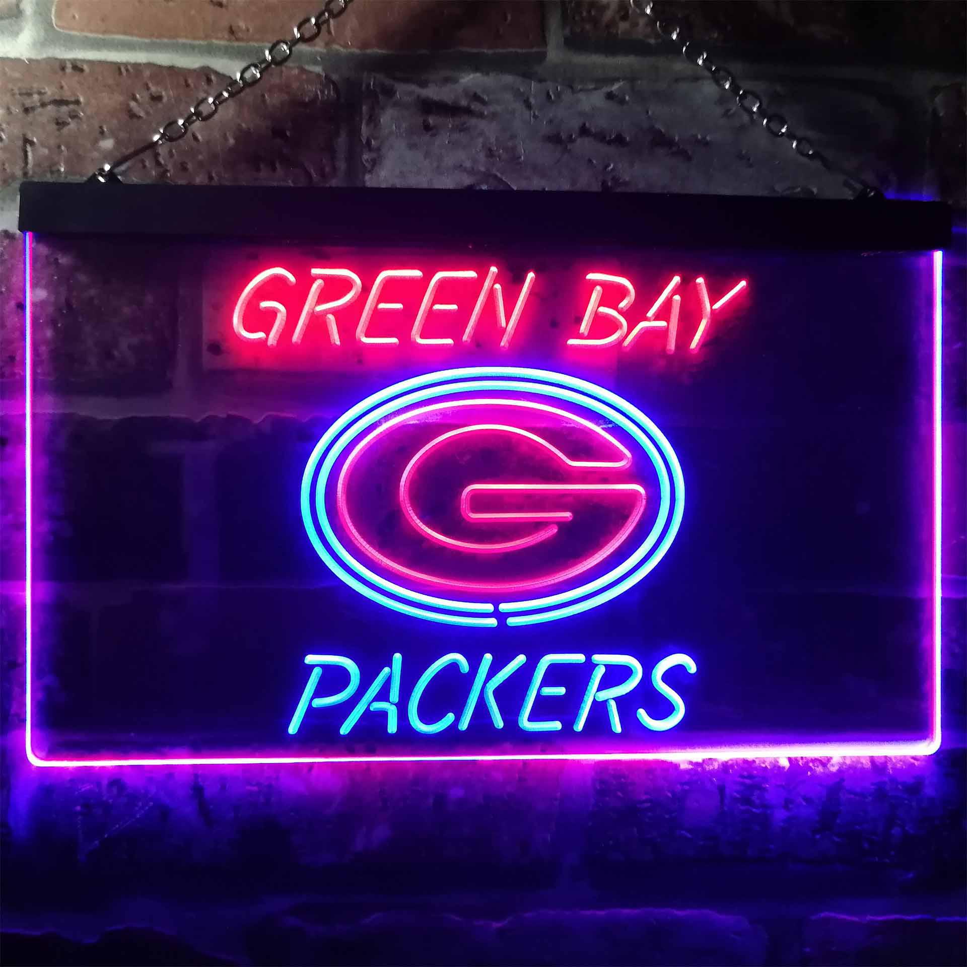 Green Bay Packers Club Dual Color LED Neon Sign ProLedSign