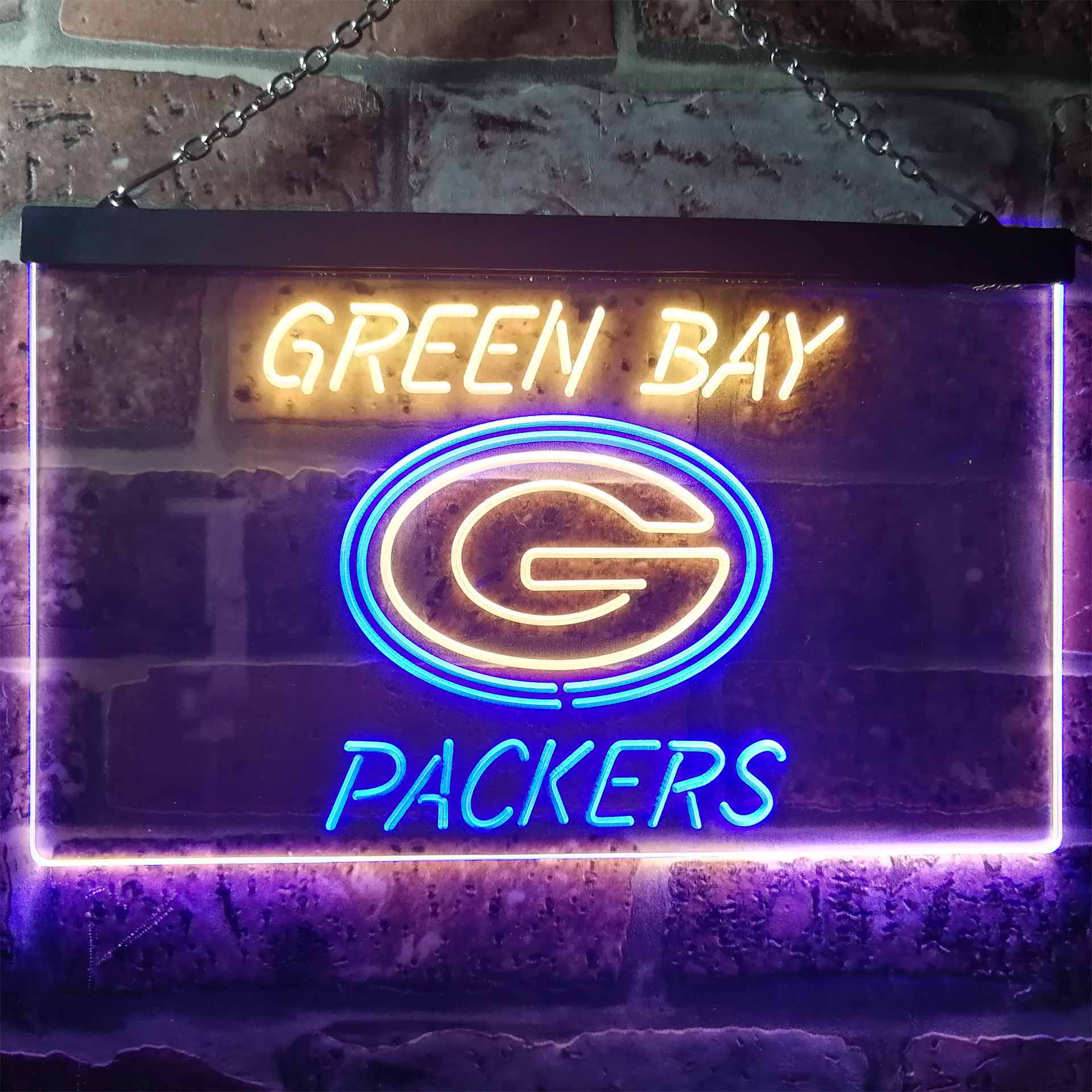 Green Bay Packers Club Dual Color LED Neon Sign ProLedSign