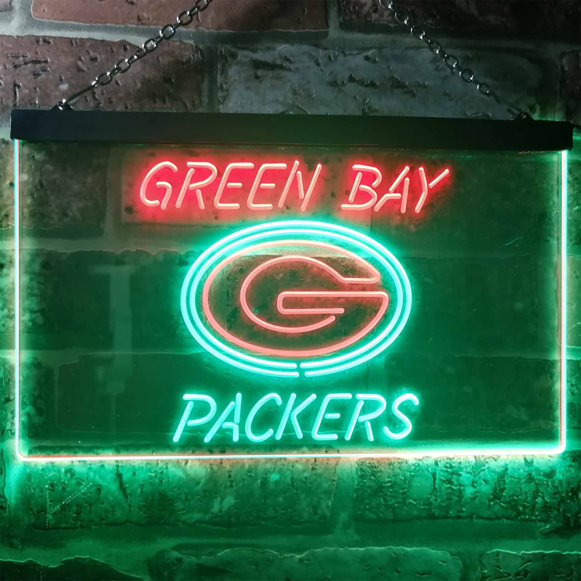 Green Bay Packers Club Dual Color LED Neon Sign ProLedSign