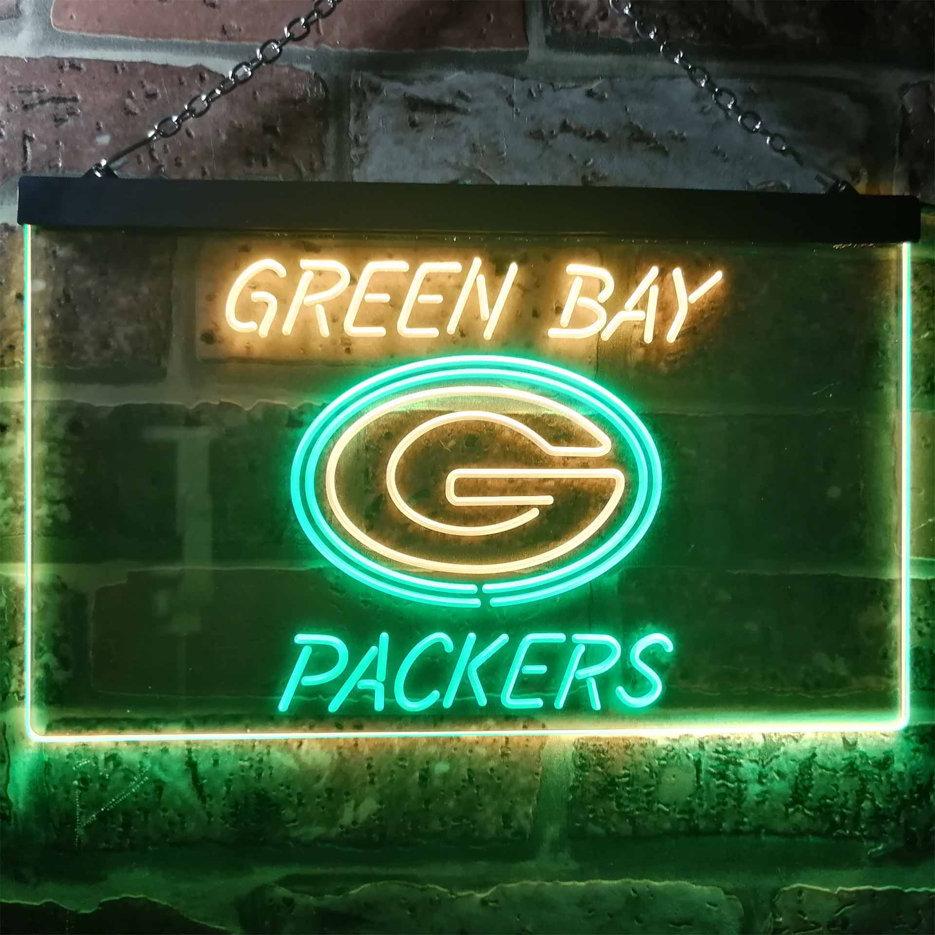 Green Bay Packers Club Dual Color LED Neon Sign ProLedSign