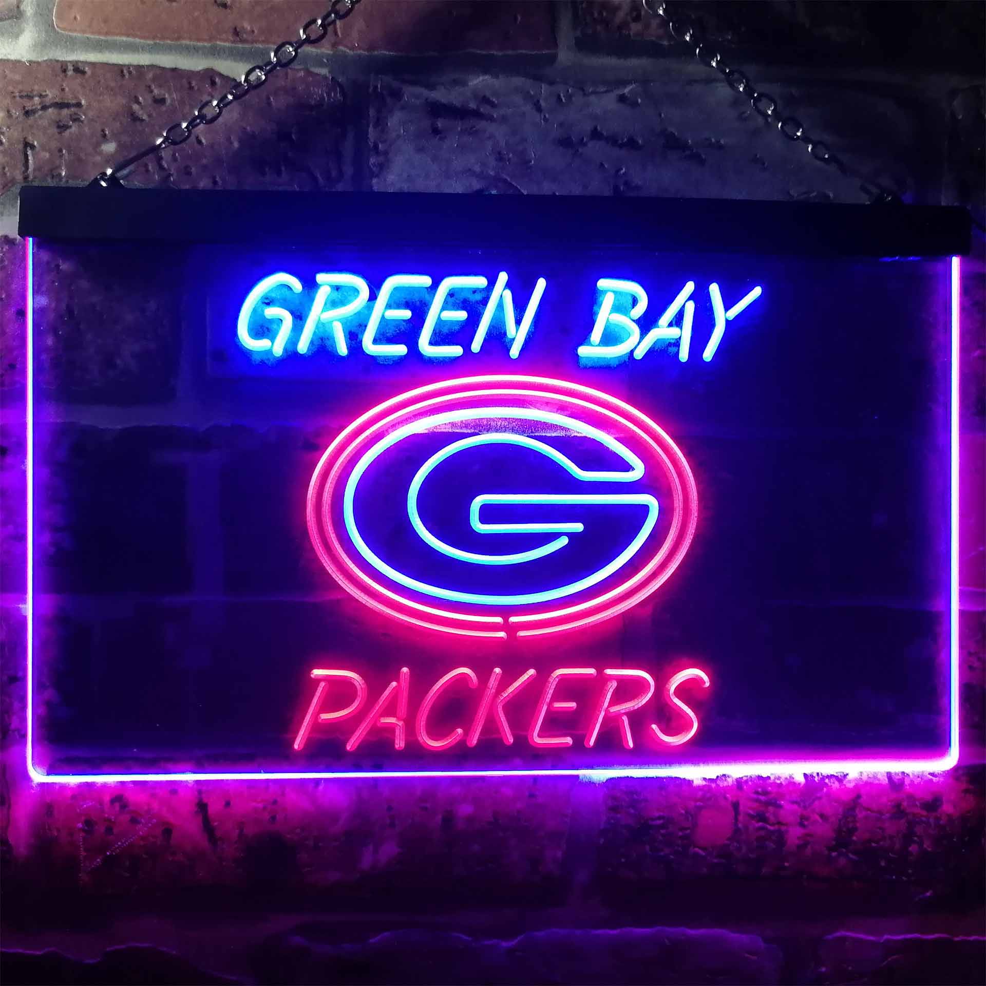 Green Bay Packers Club Dual Color LED Neon Sign ProLedSign