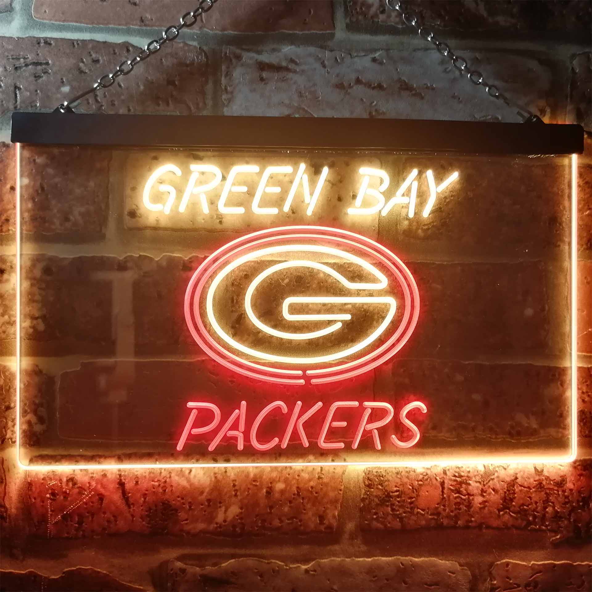 Green Bay Packers Club Dual Color LED Neon Sign ProLedSign