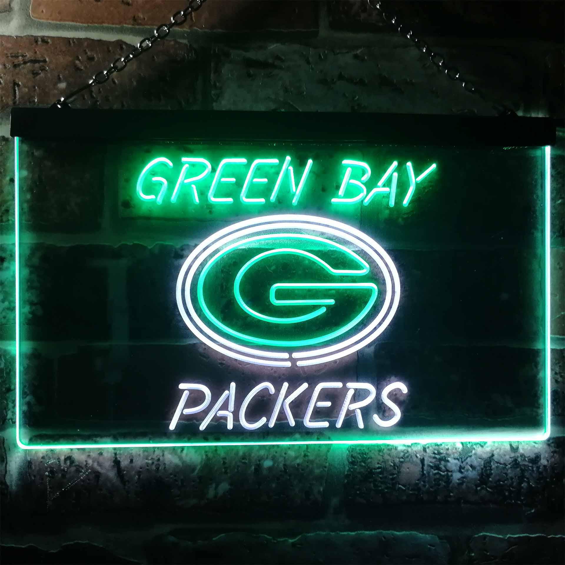 Green Bay Packers Club Dual Color LED Neon Sign ProLedSign