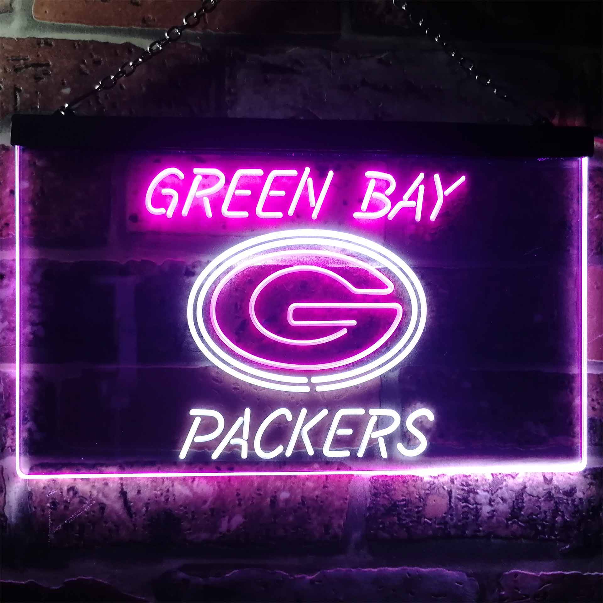 Green Bay Packers Club Dual Color LED Neon Sign ProLedSign