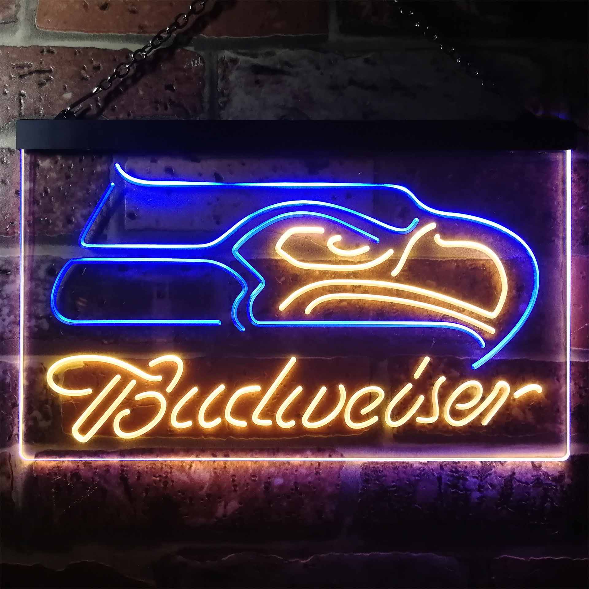 Seattle Seahawks Budweiser Neon-Like LED Light Sign