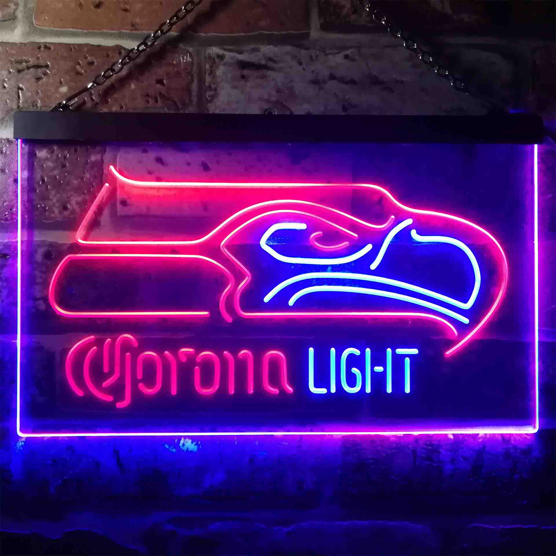 Seattle Seahawks Corona Light Neon-Like LED Light Sign