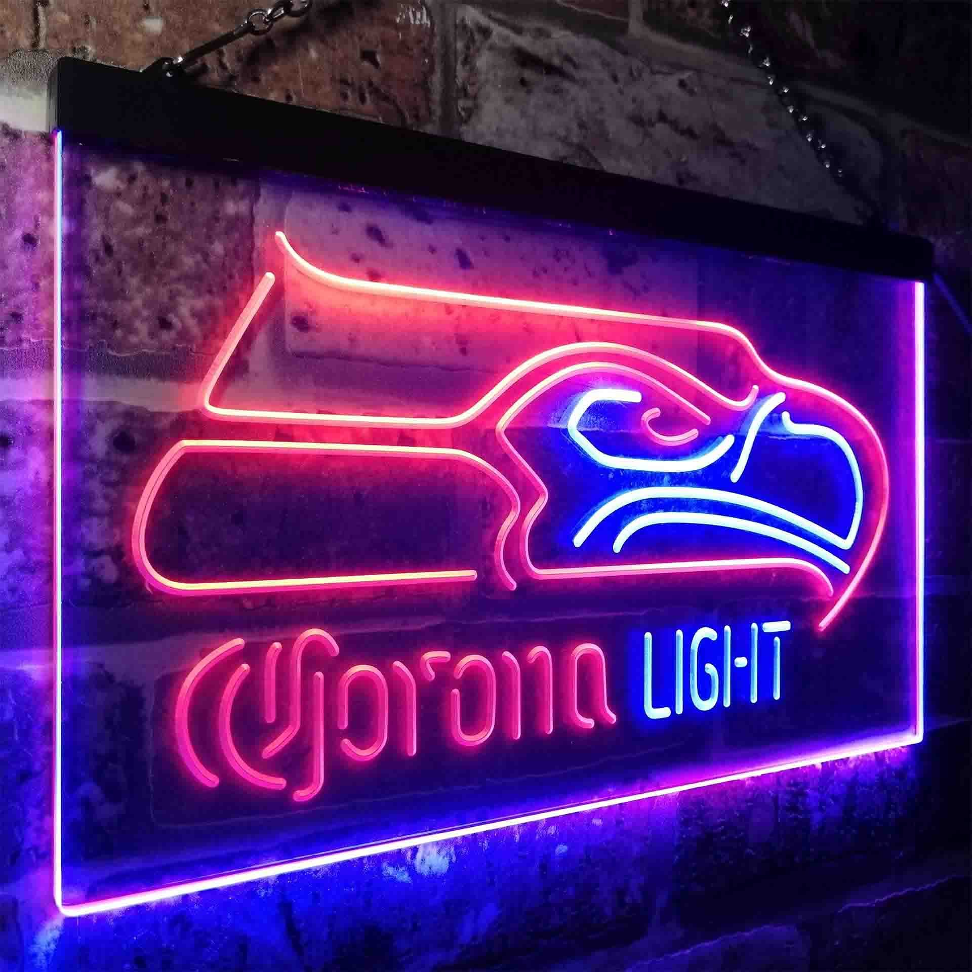 Seattle Seahawks Corona Light Neon-Like LED Light Sign