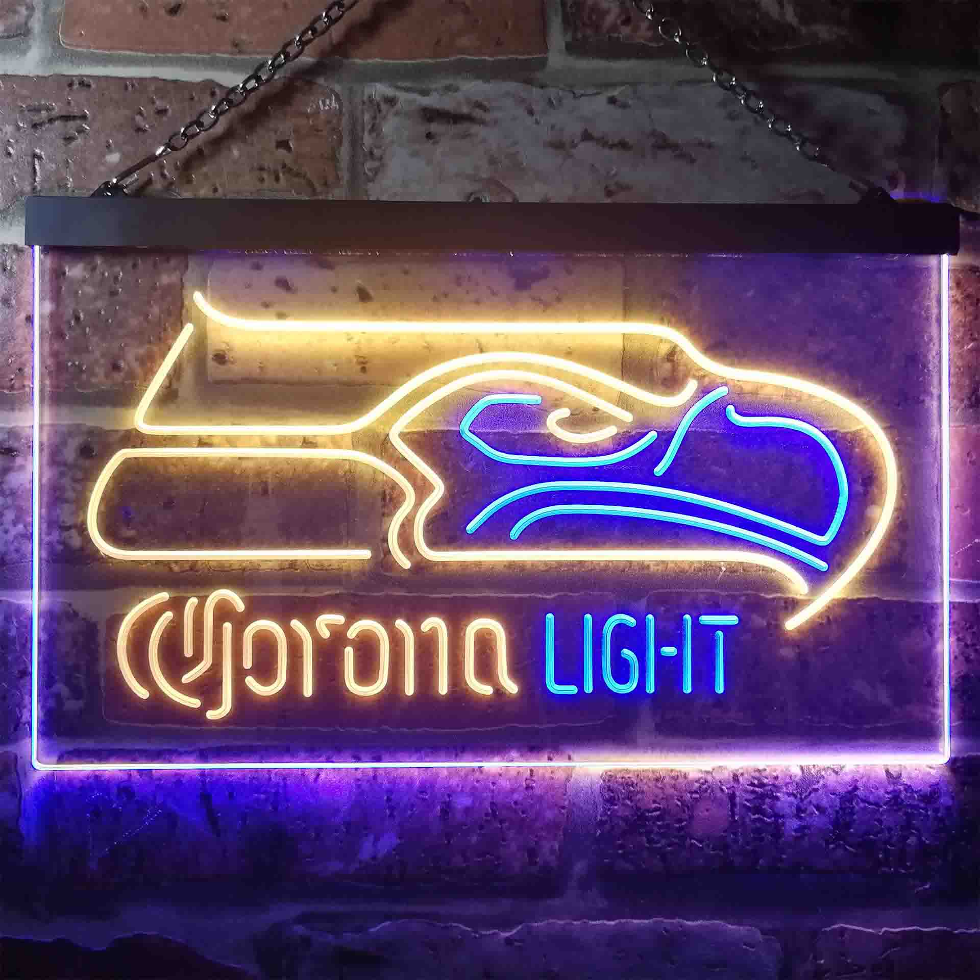 Seattle Seahawks Corona Light Neon-Like LED Light Sign