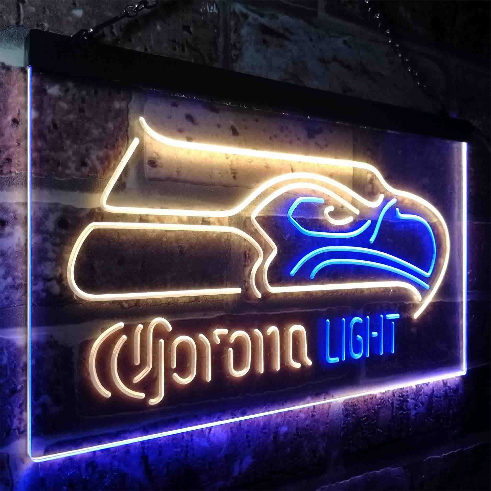 Seattle Seahawks Corona Light Neon-Like LED Light Sign