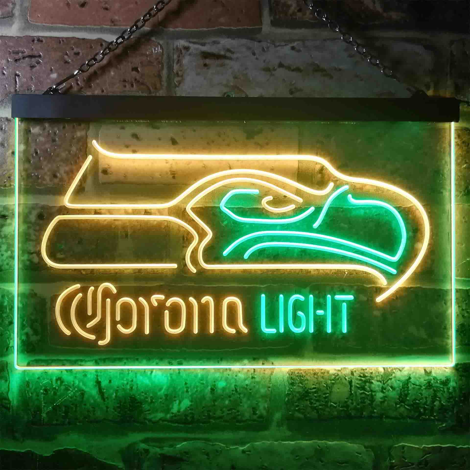 Seattle Seahawks Corona Light Neon-Like LED Light Sign