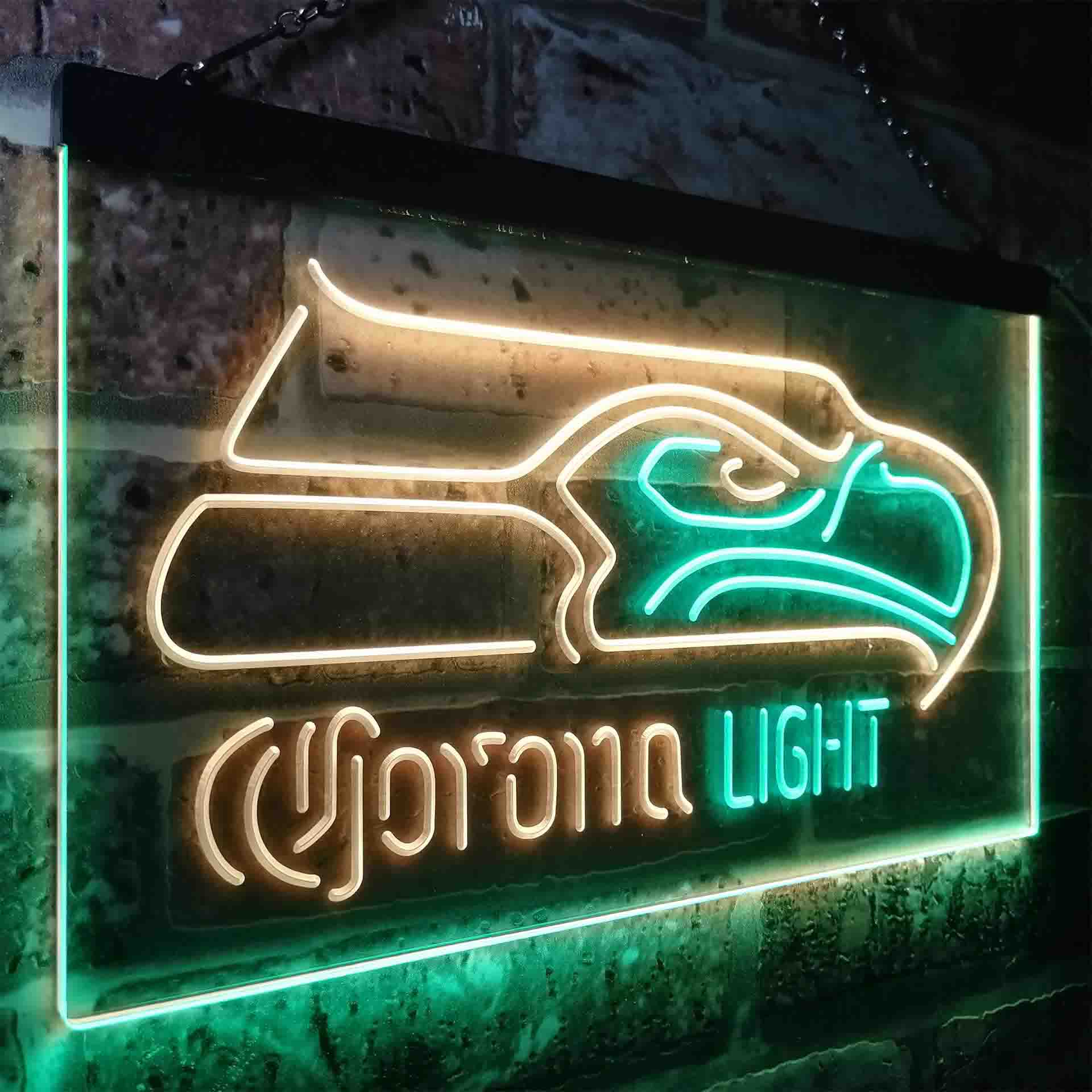 Seattle Seahawks Corona Light Neon-Like LED Light Sign