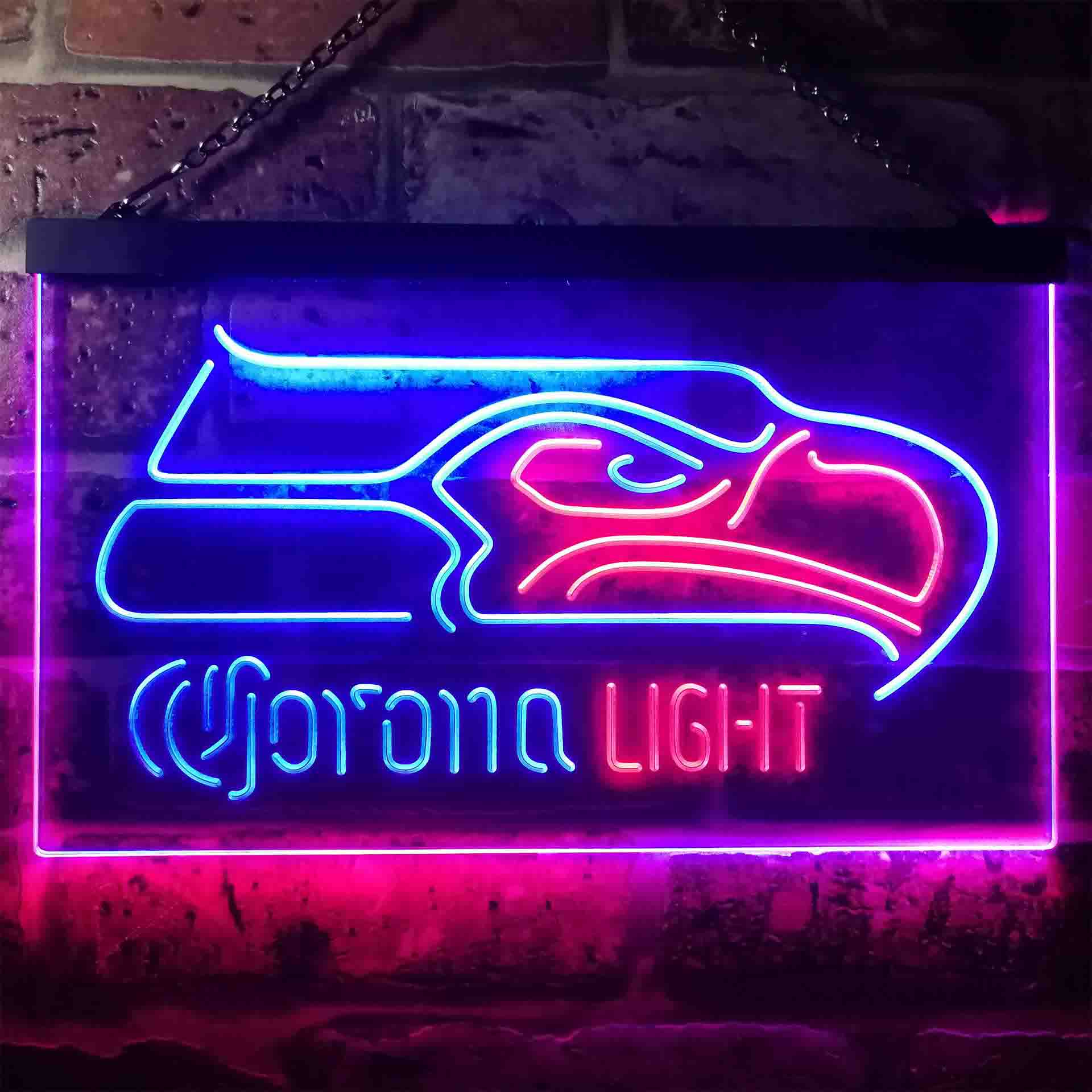 Seattle Seahawks Corona Light Neon-Like LED Light Sign