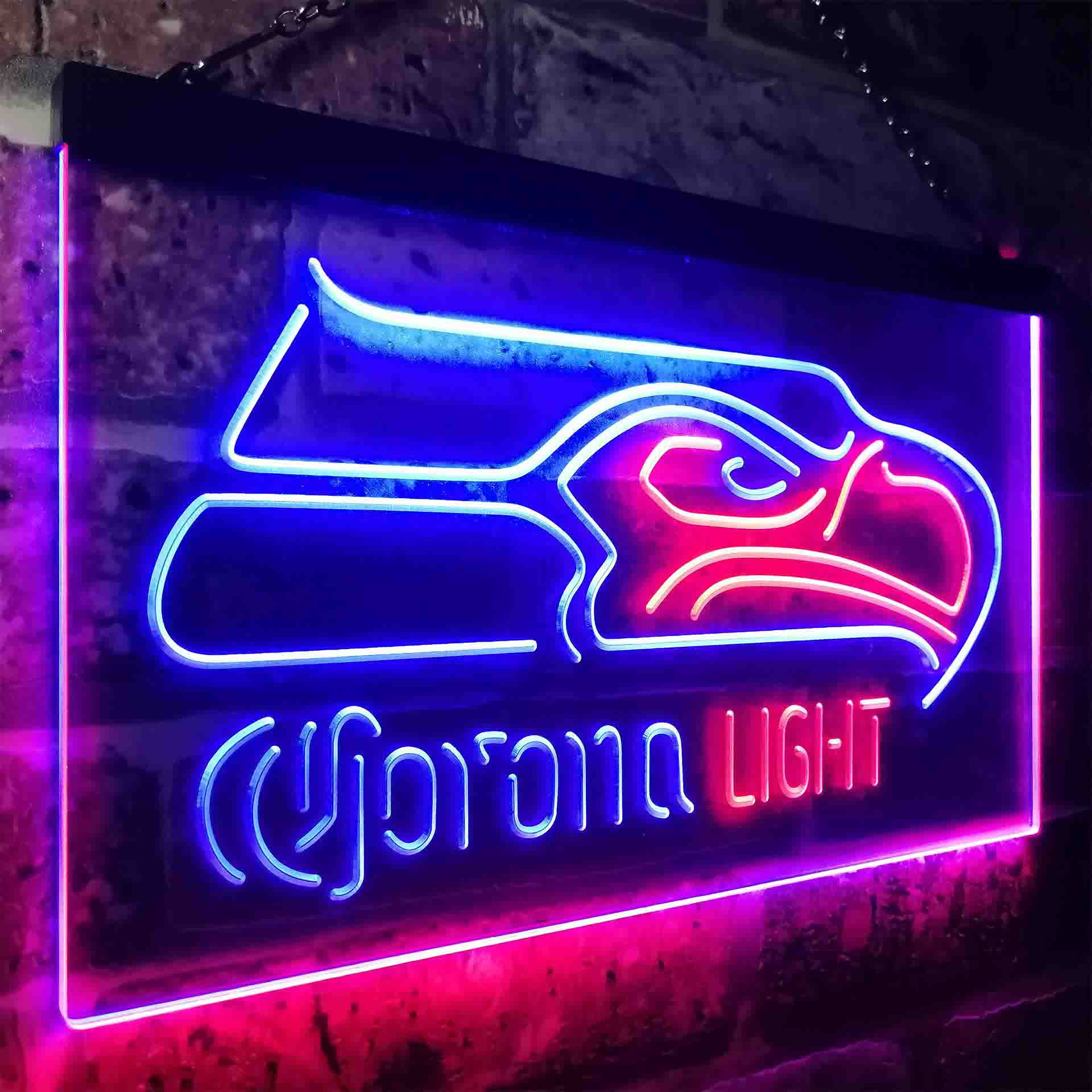 Seattle Seahawks Corona Light Neon-Like LED Light Sign