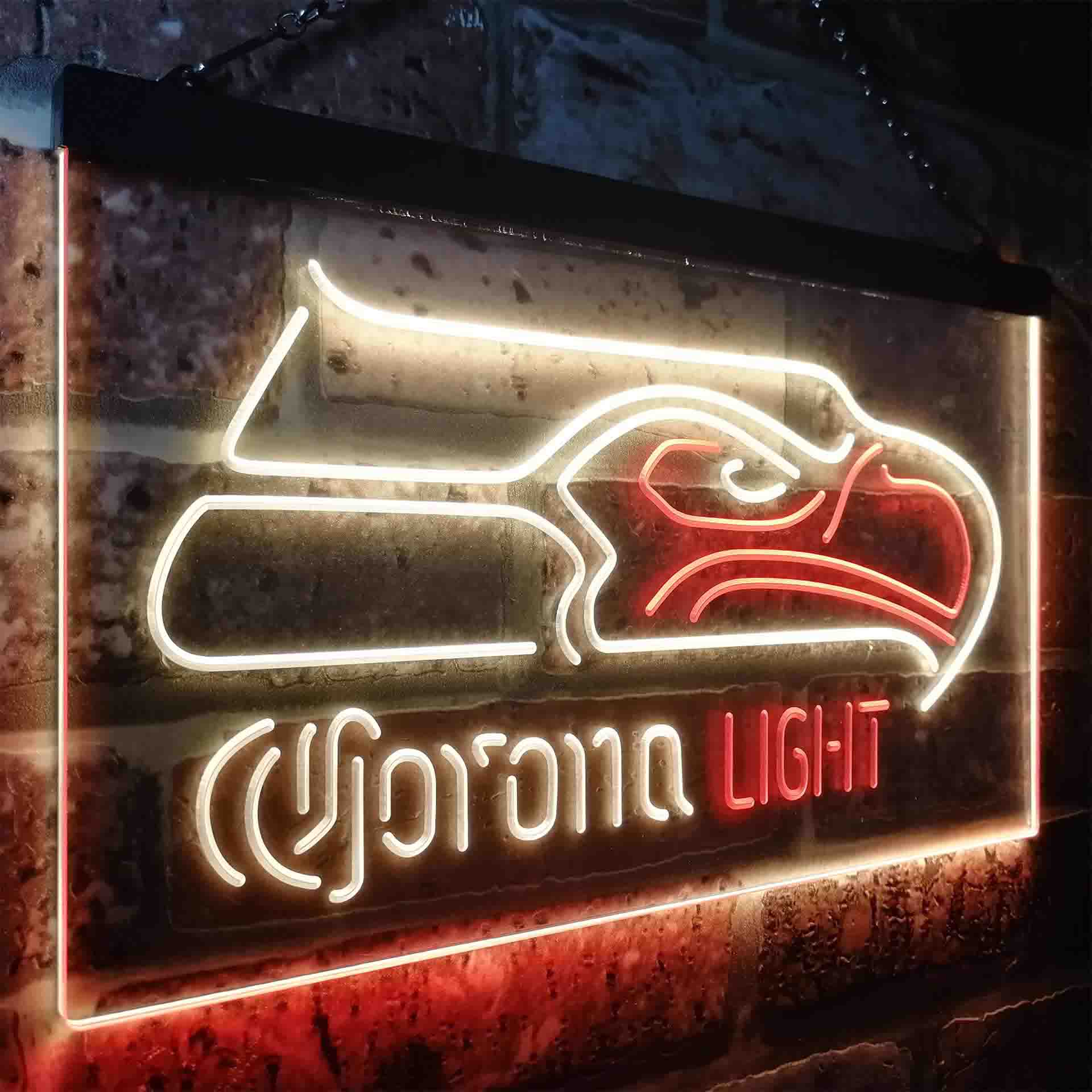 Seattle Seahawks Corona Light Neon-Like LED Light Sign