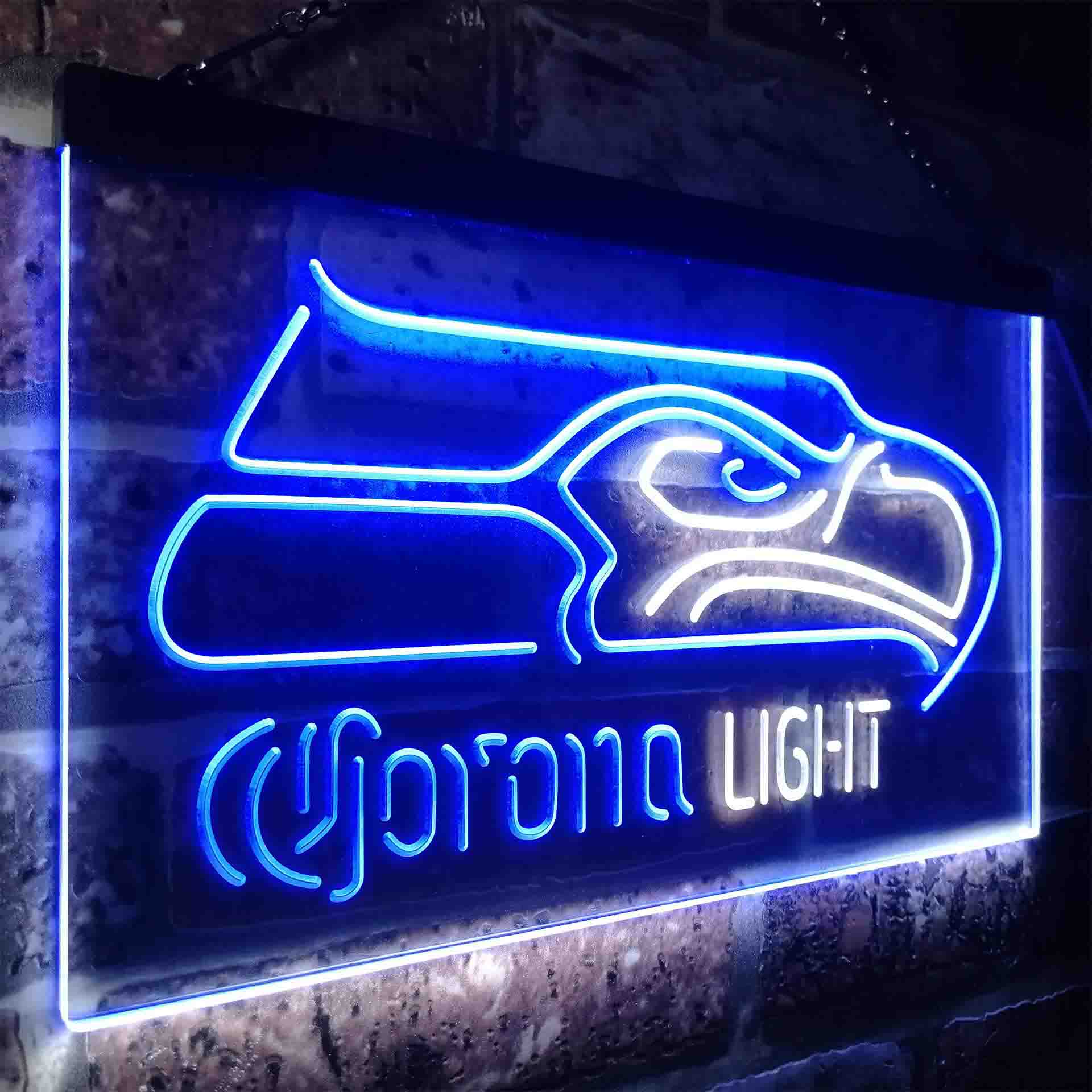 Seattle Seahawks Corona Light Neon-Like LED Light Sign