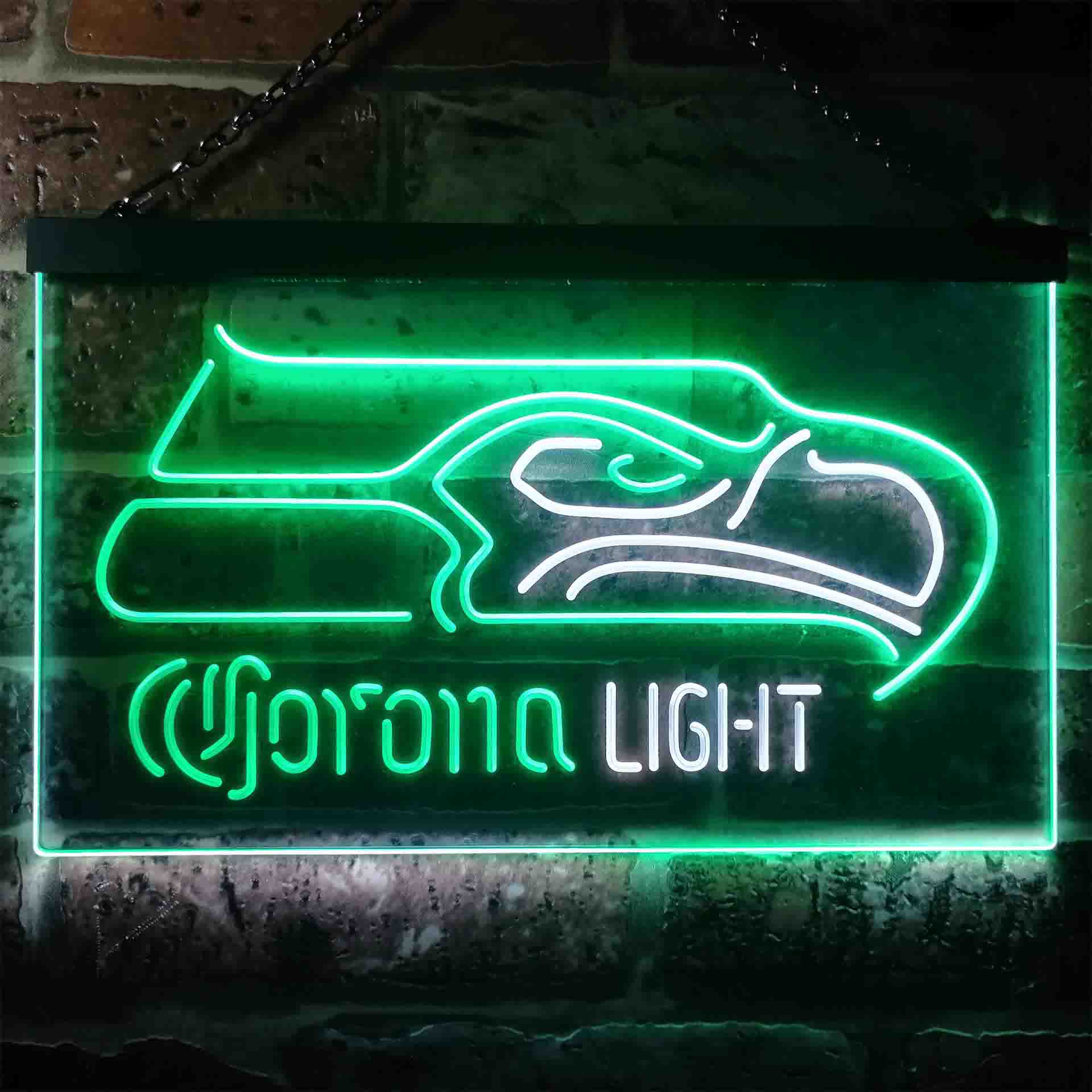 Seattle Seahawks Corona Light Neon-Like LED Light Sign