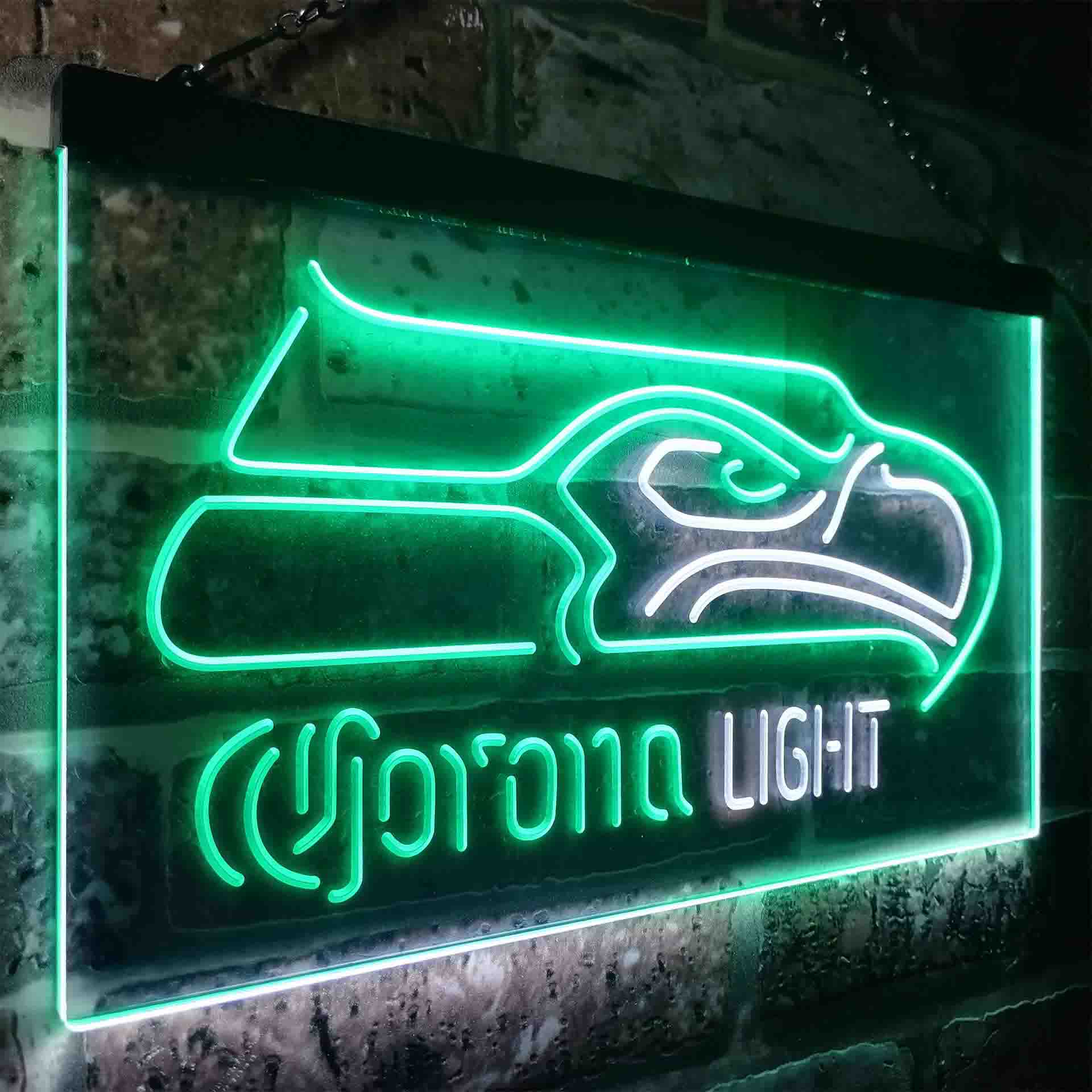 Seattle Seahawks Corona Light Neon-Like LED Light Sign