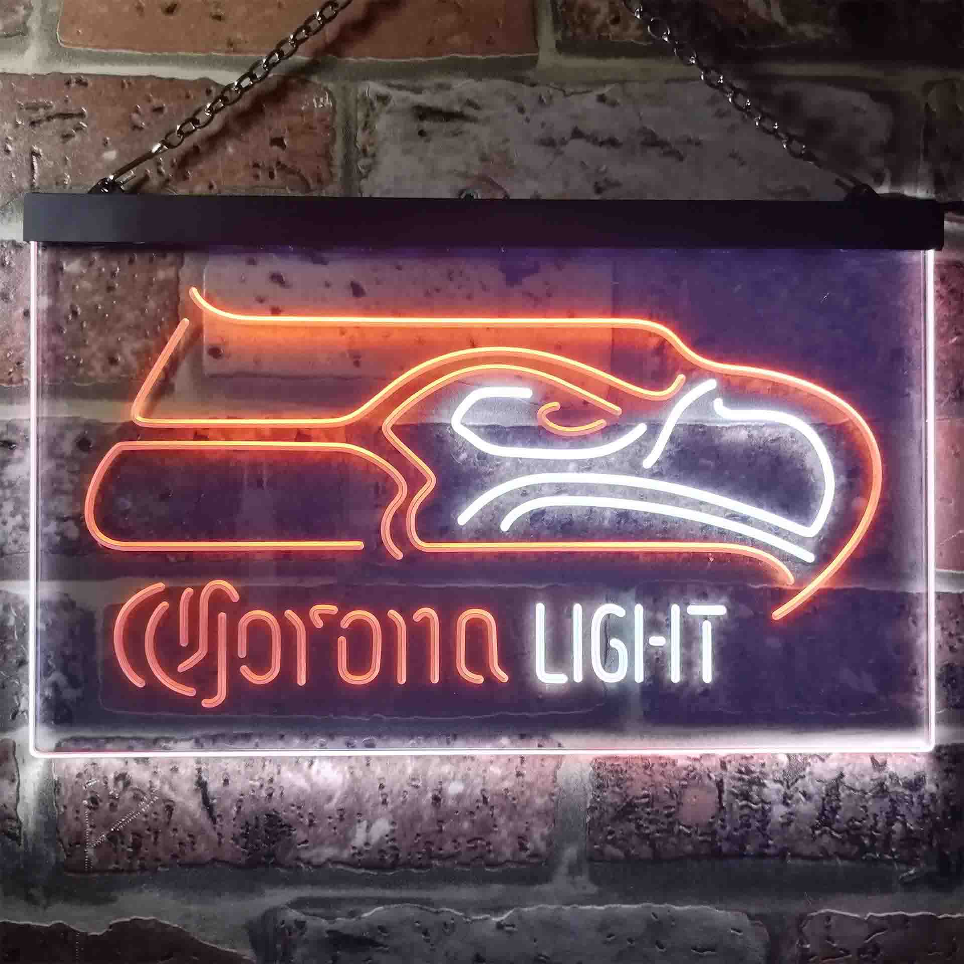 Seattle Seahawks Corona Light Neon-Like LED Light Sign